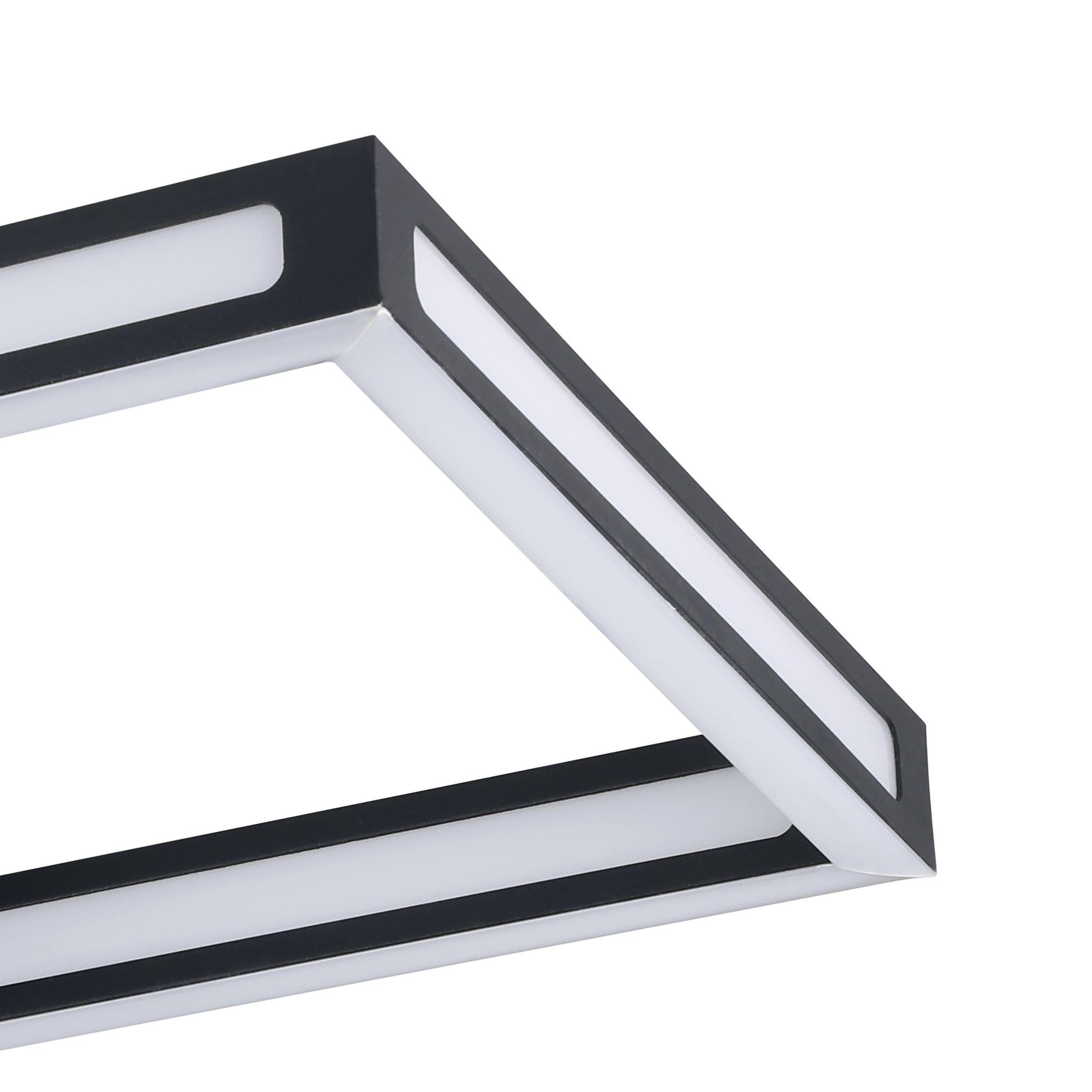 Eglo LED lámpara de techo Altaflor, minimalista, iluminación de metal | en negro y plástico en blanco, luz de cocina, L 65 cm