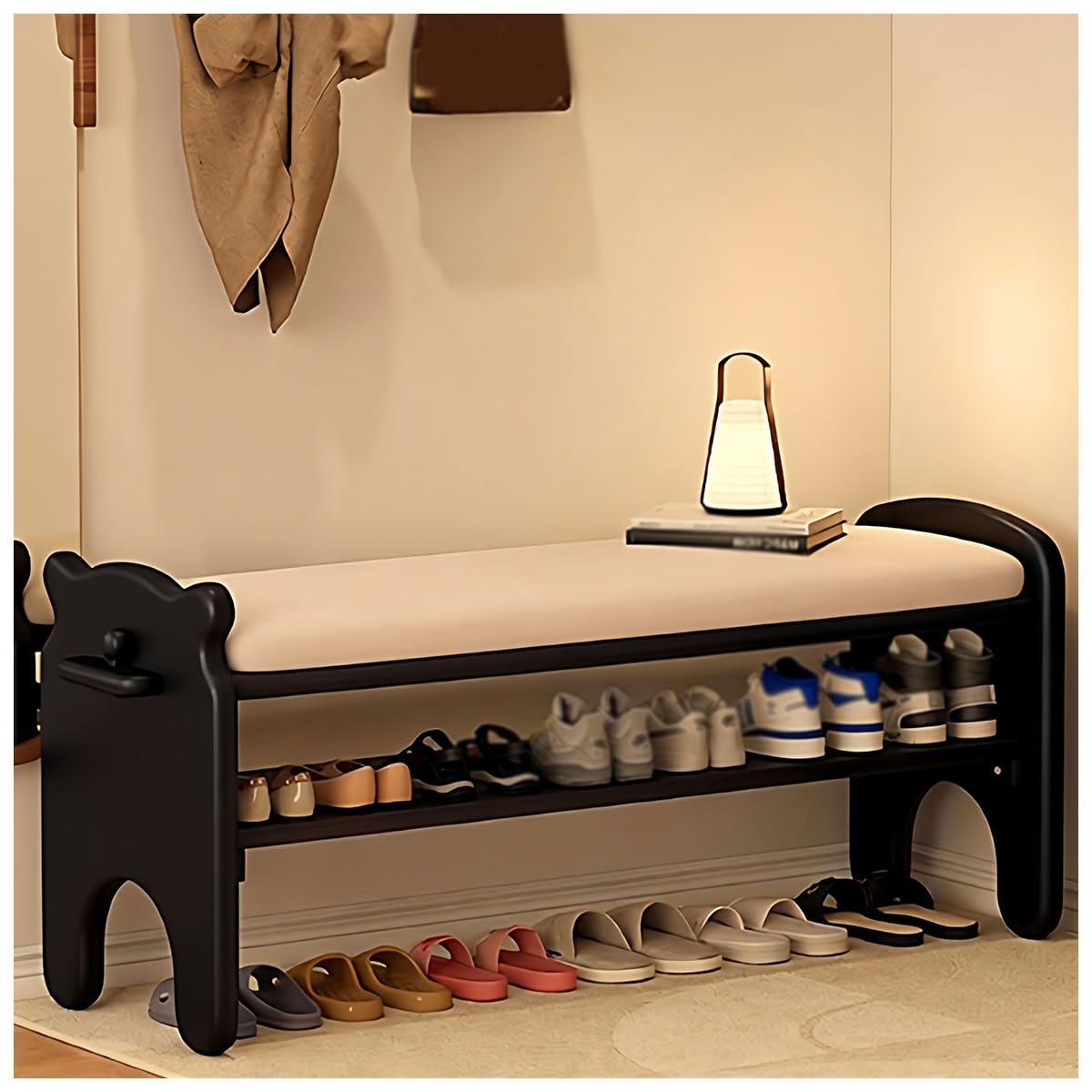 Banc de rangement chaussures 60 cm parfait pour une entrée ordonnée et accueillante