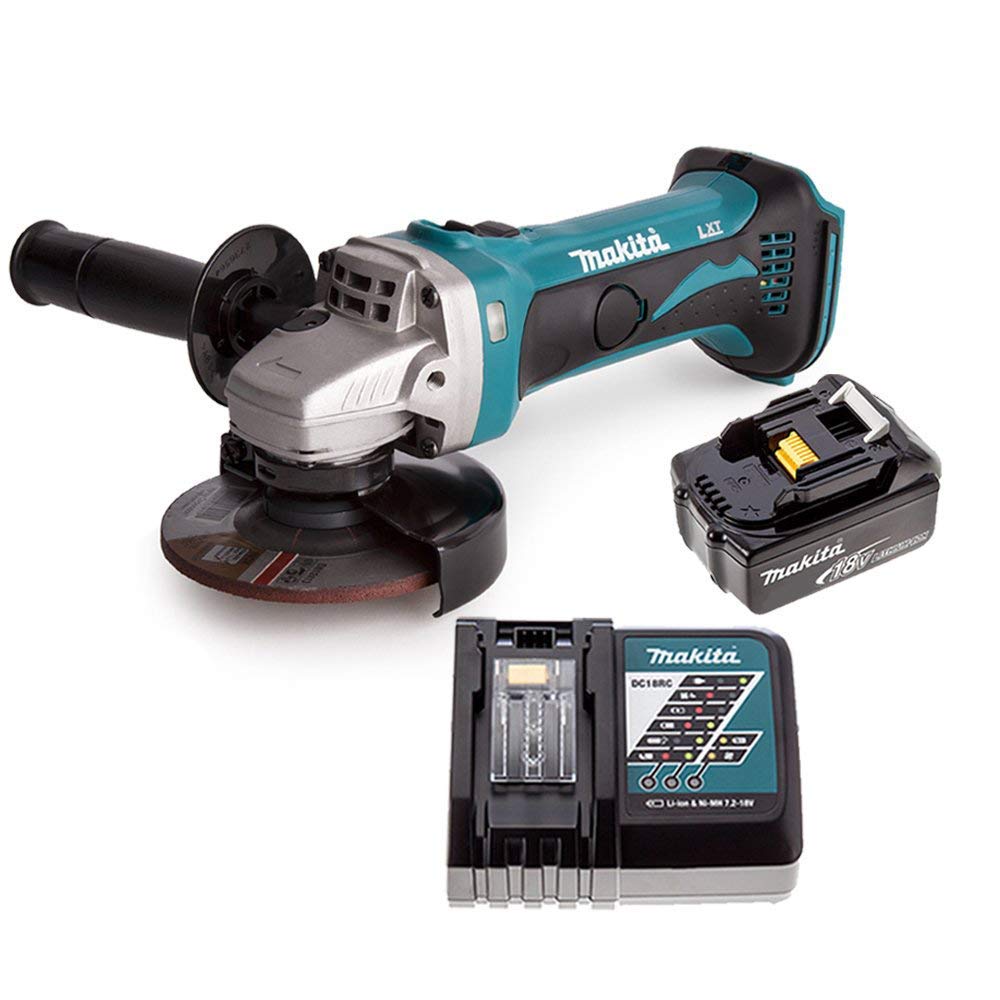 Makita Black Dga452z 18V 115Mm Lxt Angle Grinder With 1 X 5.0Ah Battery & Charger