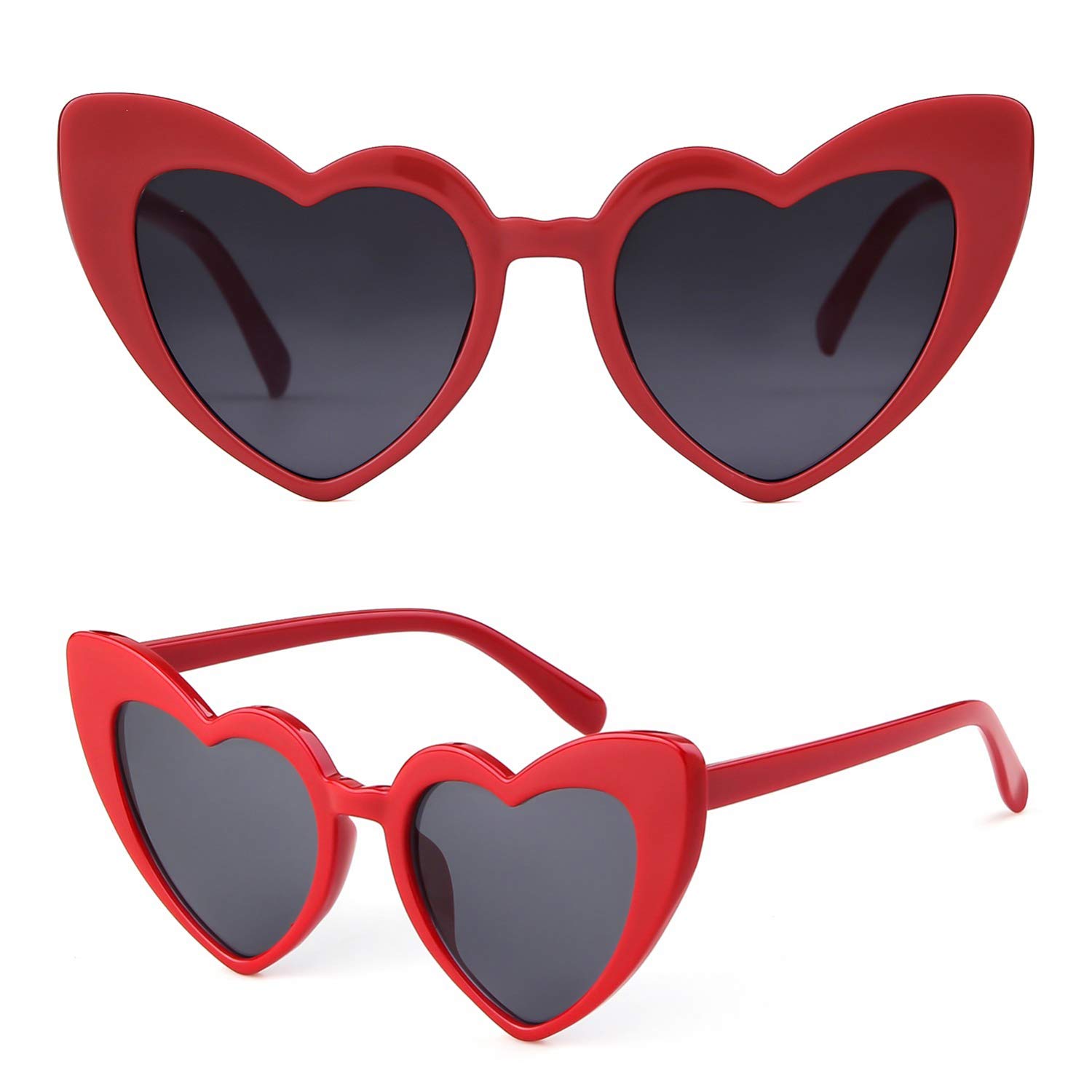ADE WUHeart Shaped Sunglasses Women Vintage Retro Heart Cat Eye Sun Glasses UV Protection