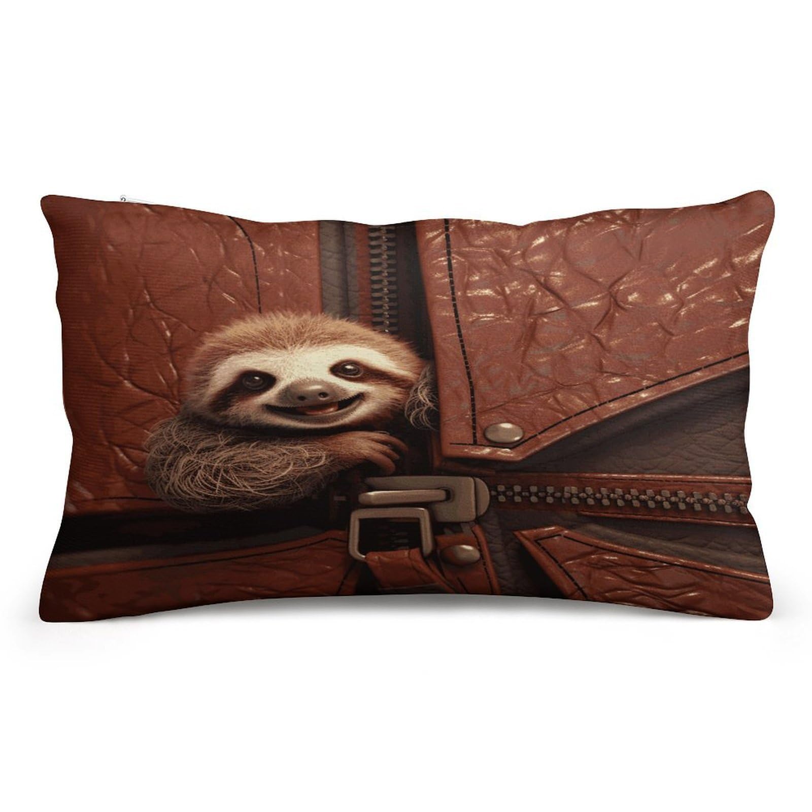 Wsoihfec Style Sloth On Zipper Throw Pillow Covers Decorative, Pillow Cases Soft Plush, Modern Farmhouse Boho Cushion Cover For Bed Couch Sofa Living Room Spring Decor8 X12