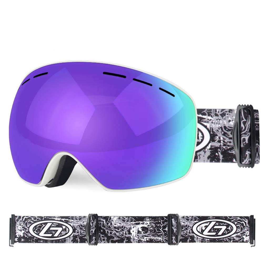 Lunettes de ski anti-buée et UV400 JIA JIA avec double écran interchangeable violet