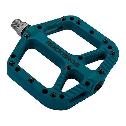 ROCKBROS Mountain Bike Pedals Nylon Composite Bearing 9/16" MTB Bicycle Pedals with Wide Flat Platform