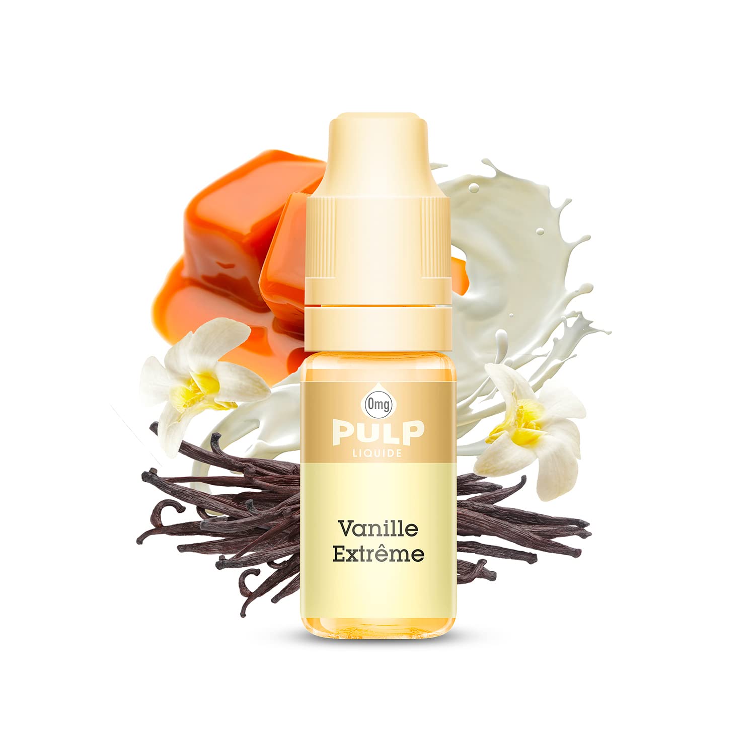 E-Liquide Cigarette Electronique PULP VANILLE EXTREME - Goût : Vanille,  caramel, lait – Sans Nicotine –70 PG/30 VG - 10 ml
