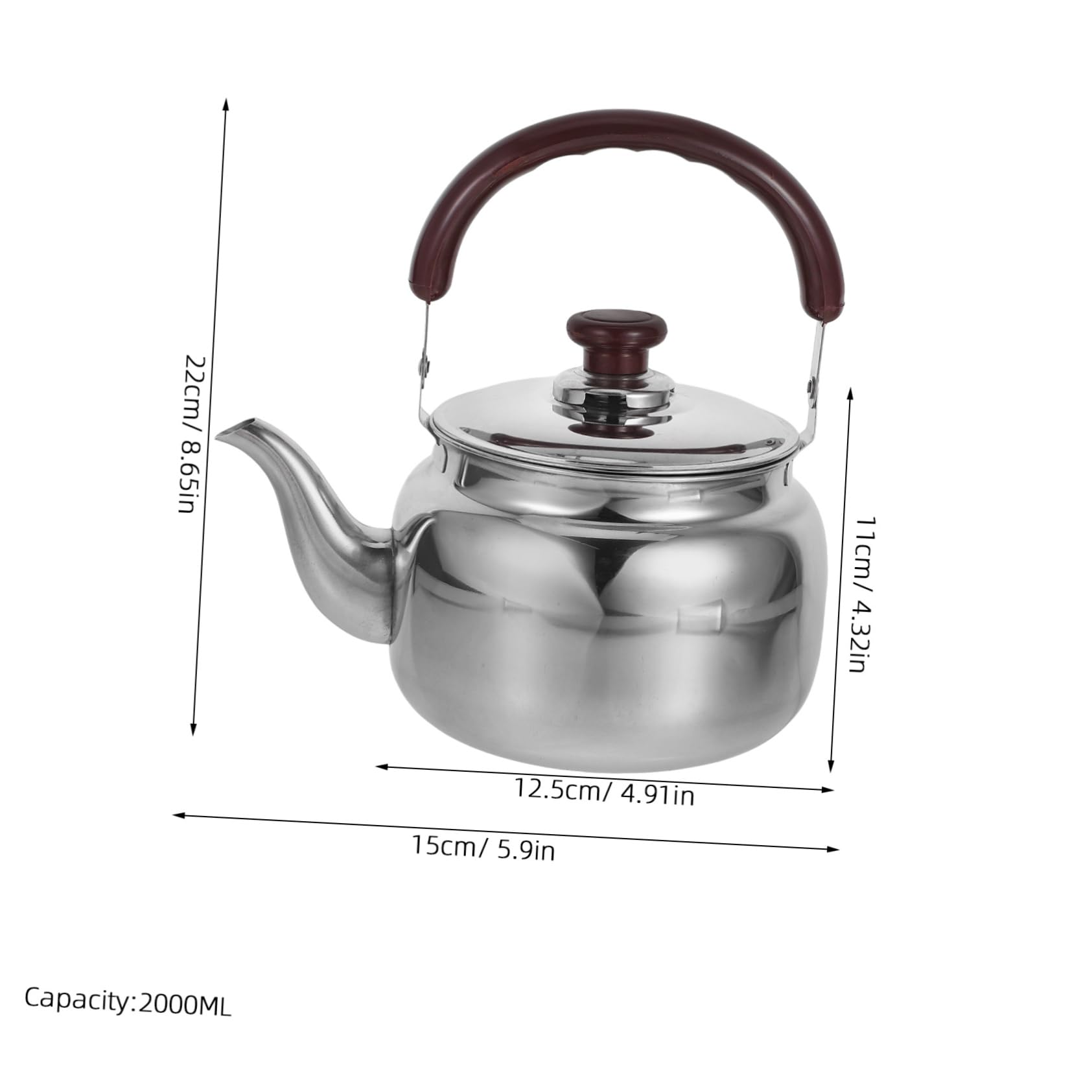 SOLUSTRE Stainless Steel Whistling Tea Kettle Ergonomic Hot Water Pot for Stove Whistle Compatible with Gas Electric Stoves for Daily Use Camping