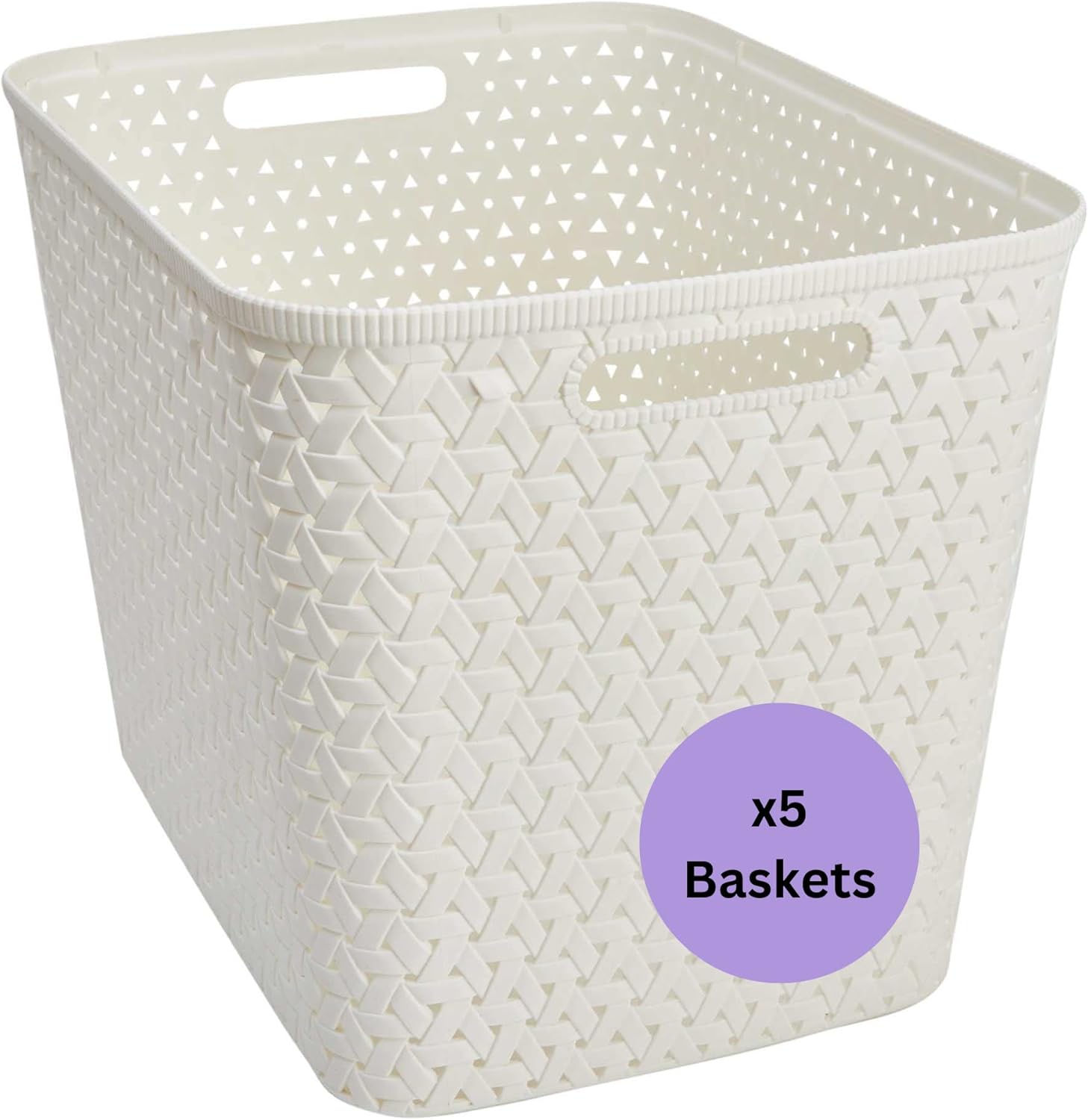 Store & Order Stackable Extra Large Storage Basket x5, Decorative