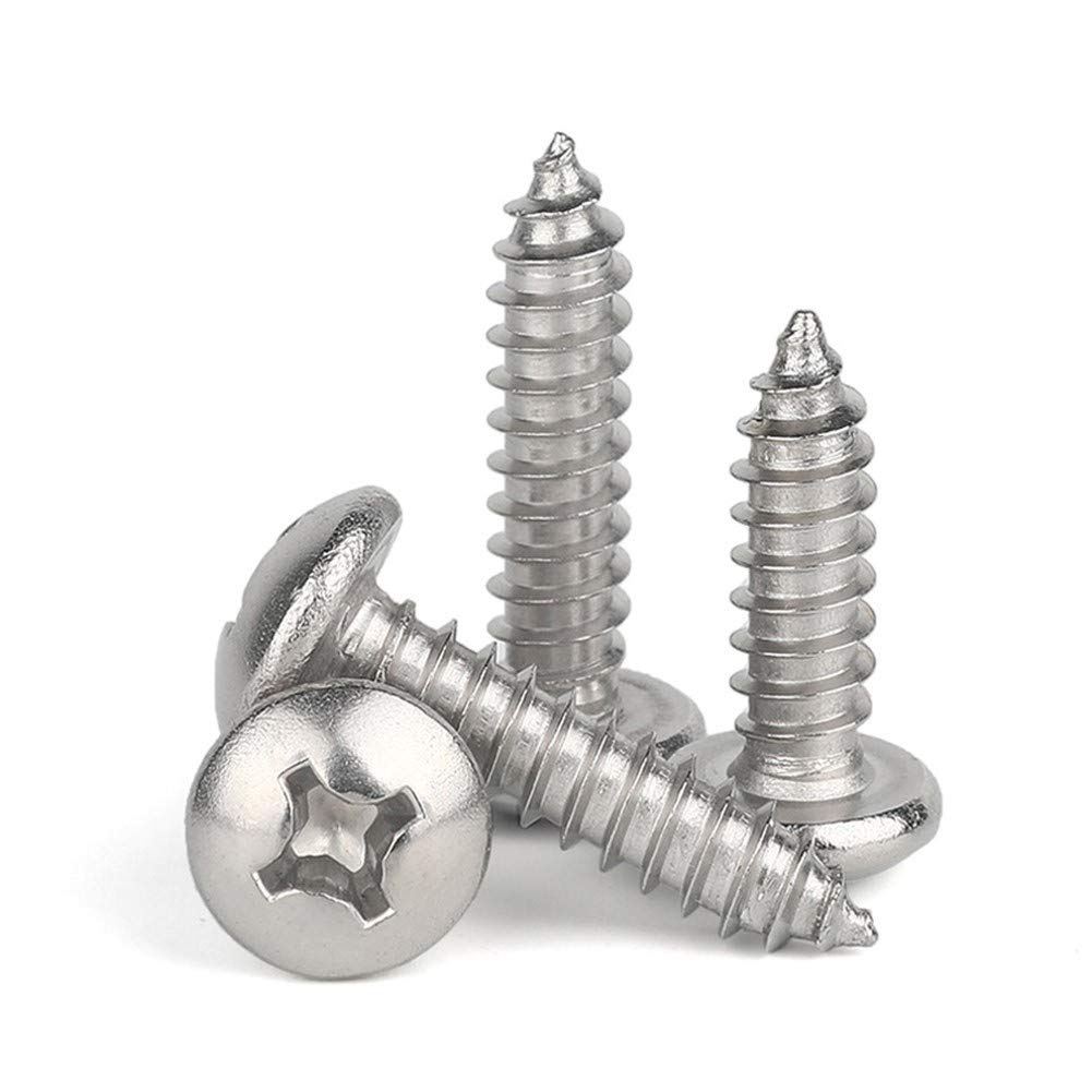 Set di viti autofilettanti, 50 mini viti autofilettanti per legno, M1 1,5, in acciaio inossidabile, a testa tonda, autofilettanti, (M1.2, 50 pezzi, 4 mm)