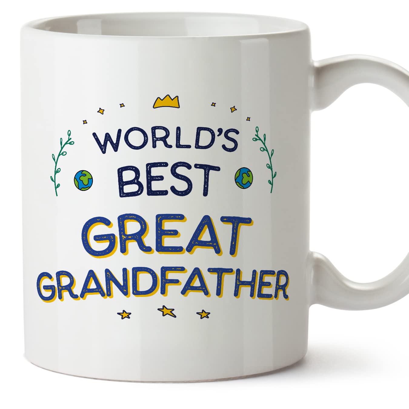 MUGFFINS Great Grandfather/Great Grandpa Mug - in English - World's Best - Funny Gift - Ceramic 11oz Mug