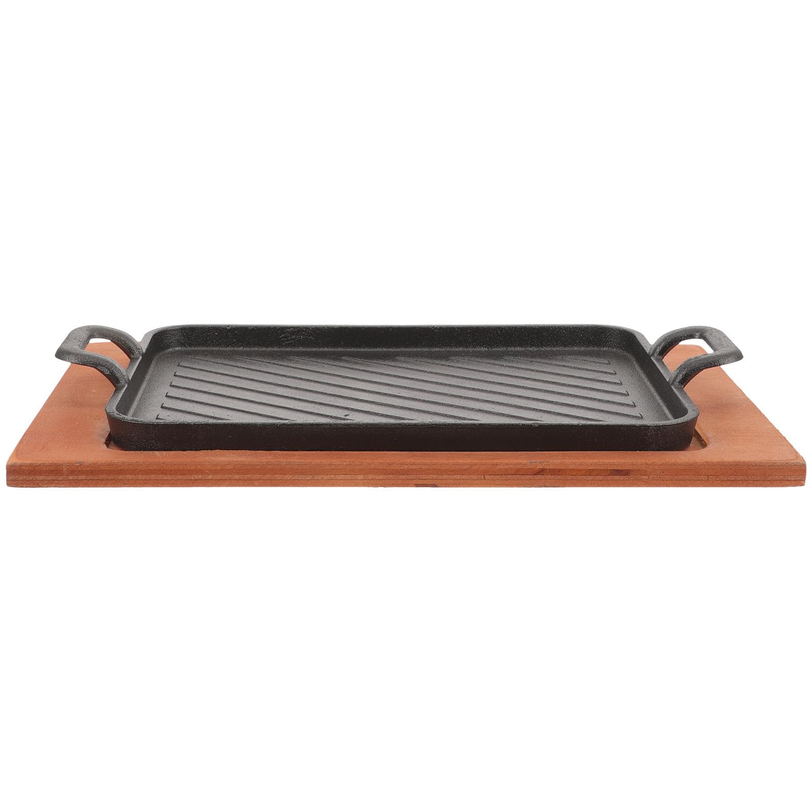 Alipis Sartén de Hierro para Asar Plancha Gruesa y Doble Asa, Resistente y Fácil de Almacenar, Adecuado para Cocinar al Aire Libre y Camping