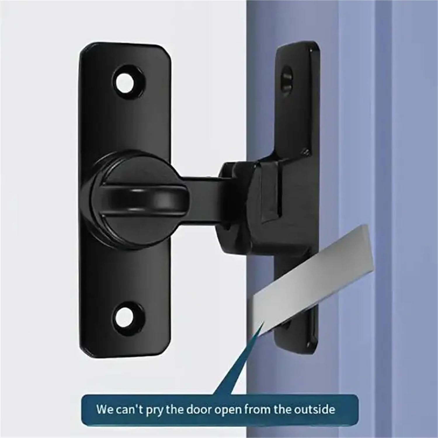 10 PCS Door Bolt Non Perforated Buckle 90 Degree Sliding Lock Pin 180 Anti-Theft Device(Gray)