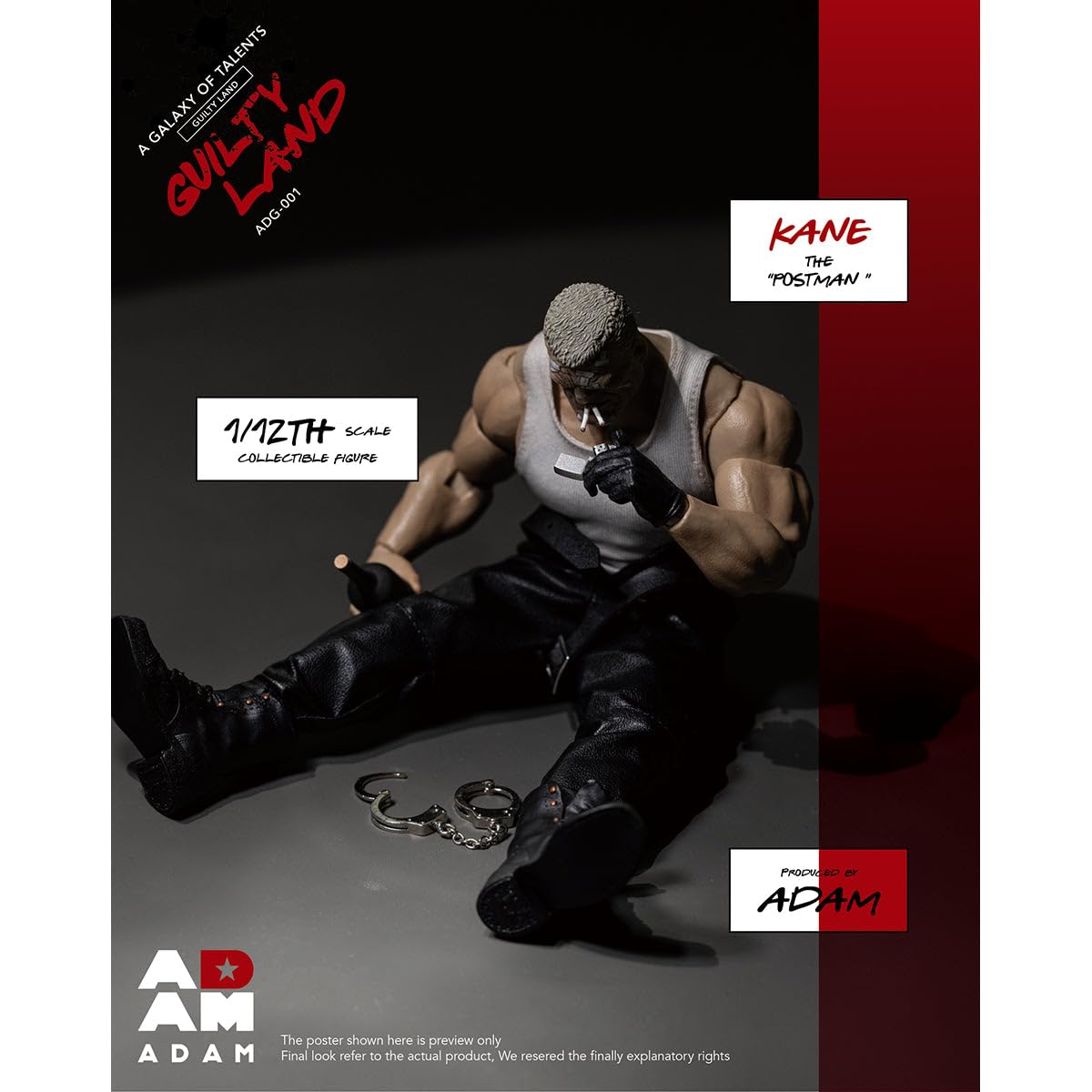HIPLAY ADAM Guilty Land - Kane The Postman Figura Akcji 1/12 Skali