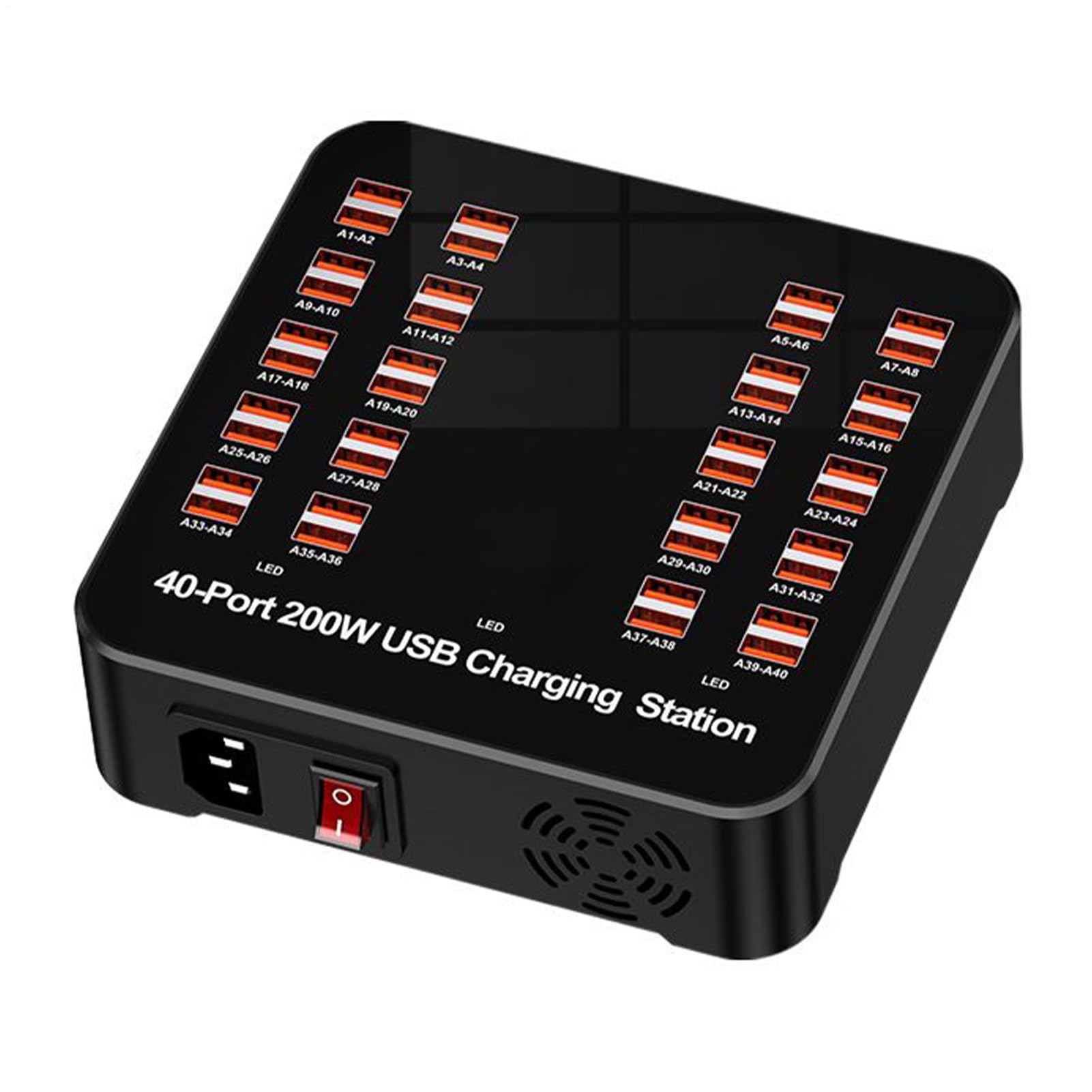 Stazione Di Ricarica Rapida USB Hub Di Ricarica A Porte Multiple | Adattatore Portatile per Laptop Smartphone Tablet Casa Ufficio Viaggio Scuola Hotel