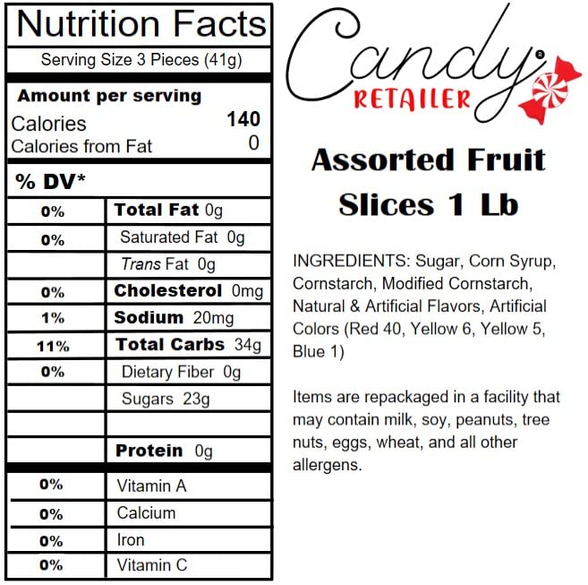 Dulce Assorted Fruit Slices Candy 1 Lb miniatura 5