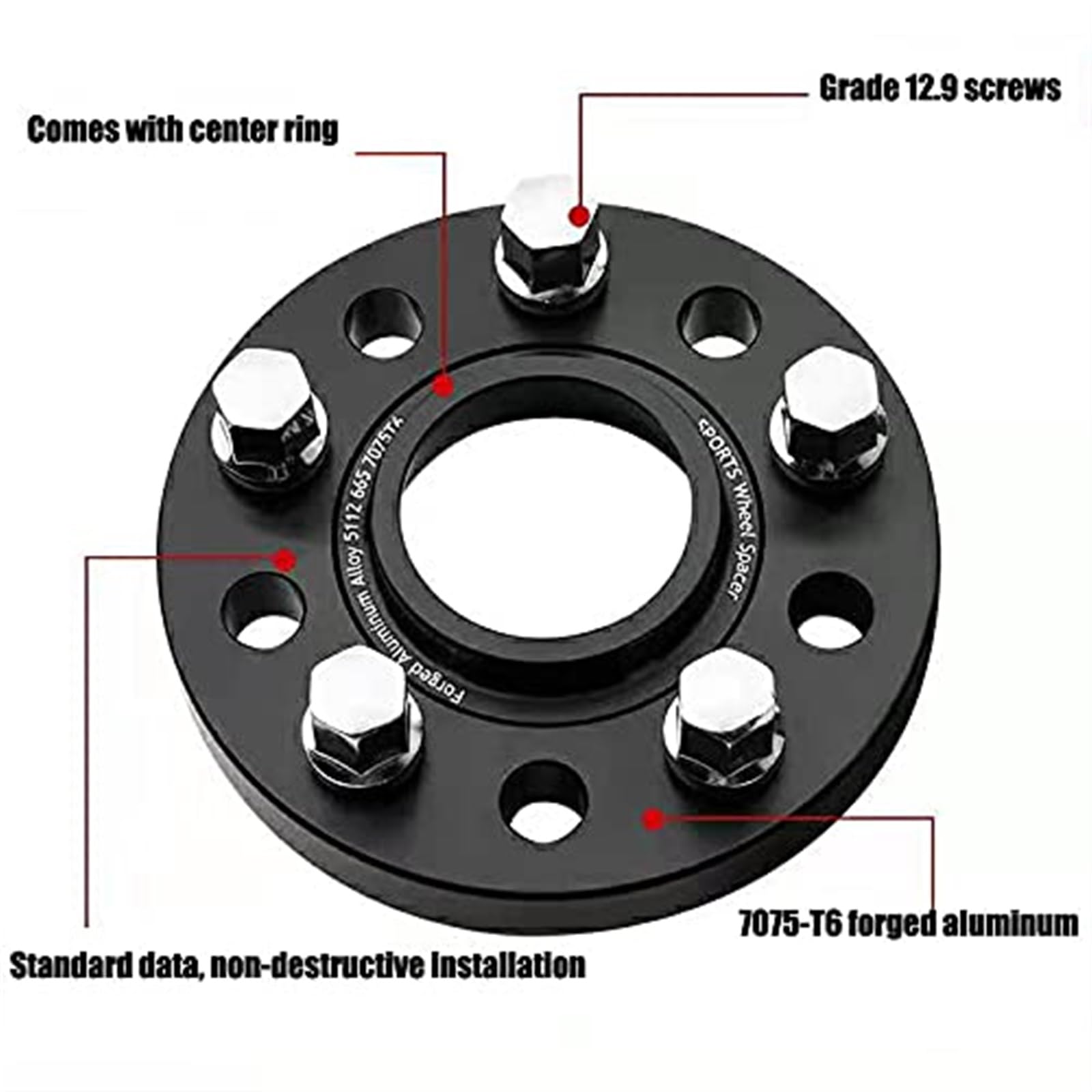 Zestaw poszerzający dystanse kół 5x108 Hubcentric 65.1 Adapter