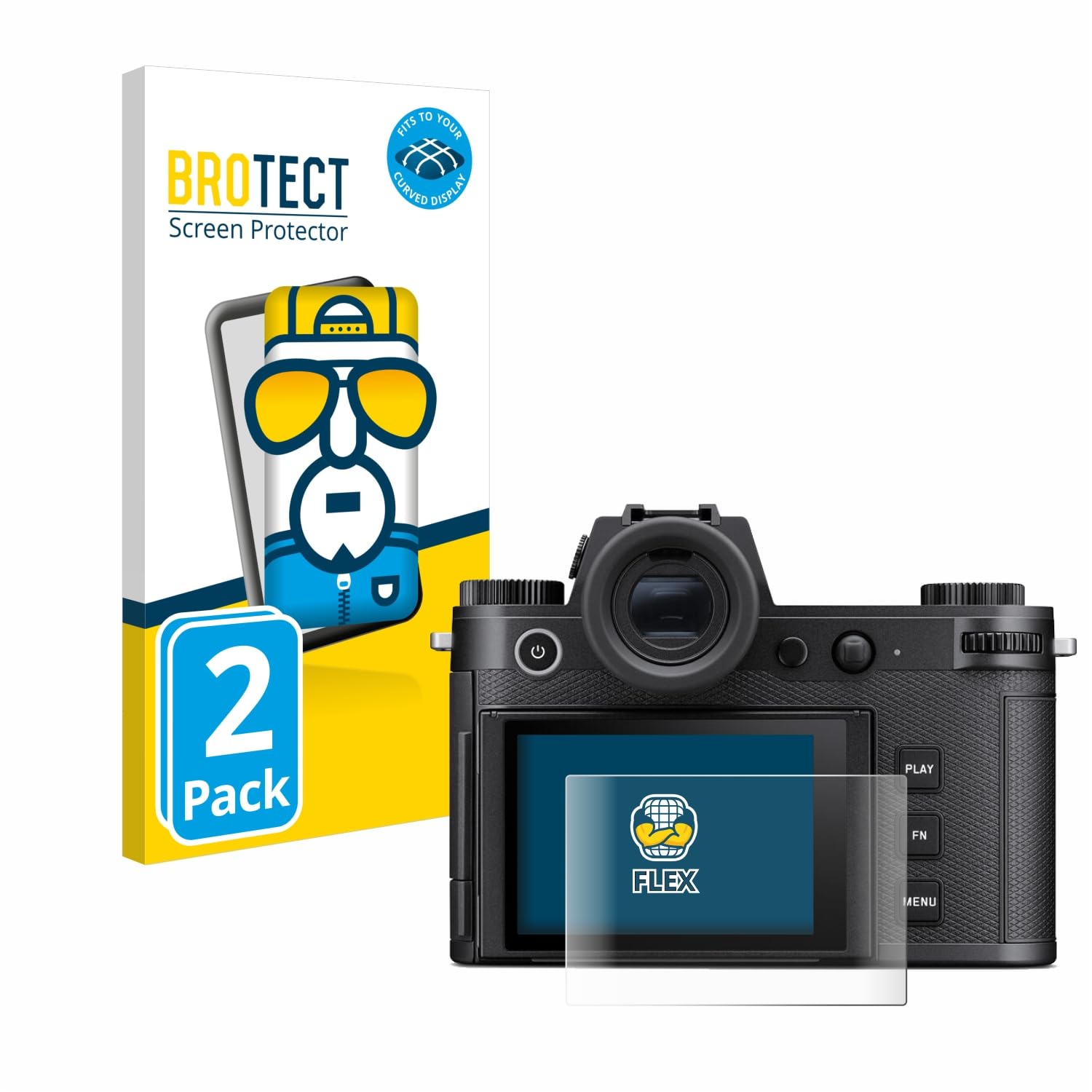 brotect 3D Curved Screen Protector for Leica SL3 (2 Pack) - Full Screen Coverage