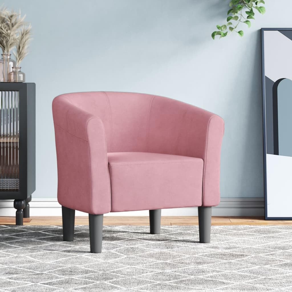 vidaXL Sillón, Silla Decorativa con Respaldo Reposabrazos, Butaca de Relax Descanso TV, Asiento para Salón Oficina Dormitorio, Terciopelo Rosa