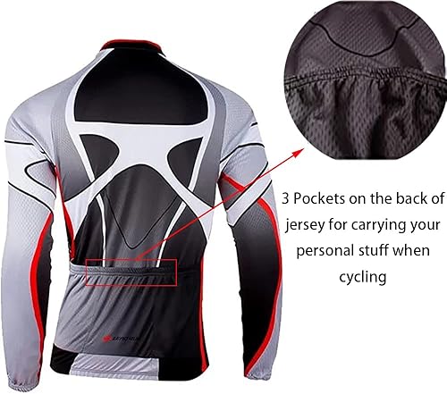 Miniatura 5 de Hombres suave manga larga transpirable ciclismo Jersey poliéster ropa deportes al aire libre otoño otoño