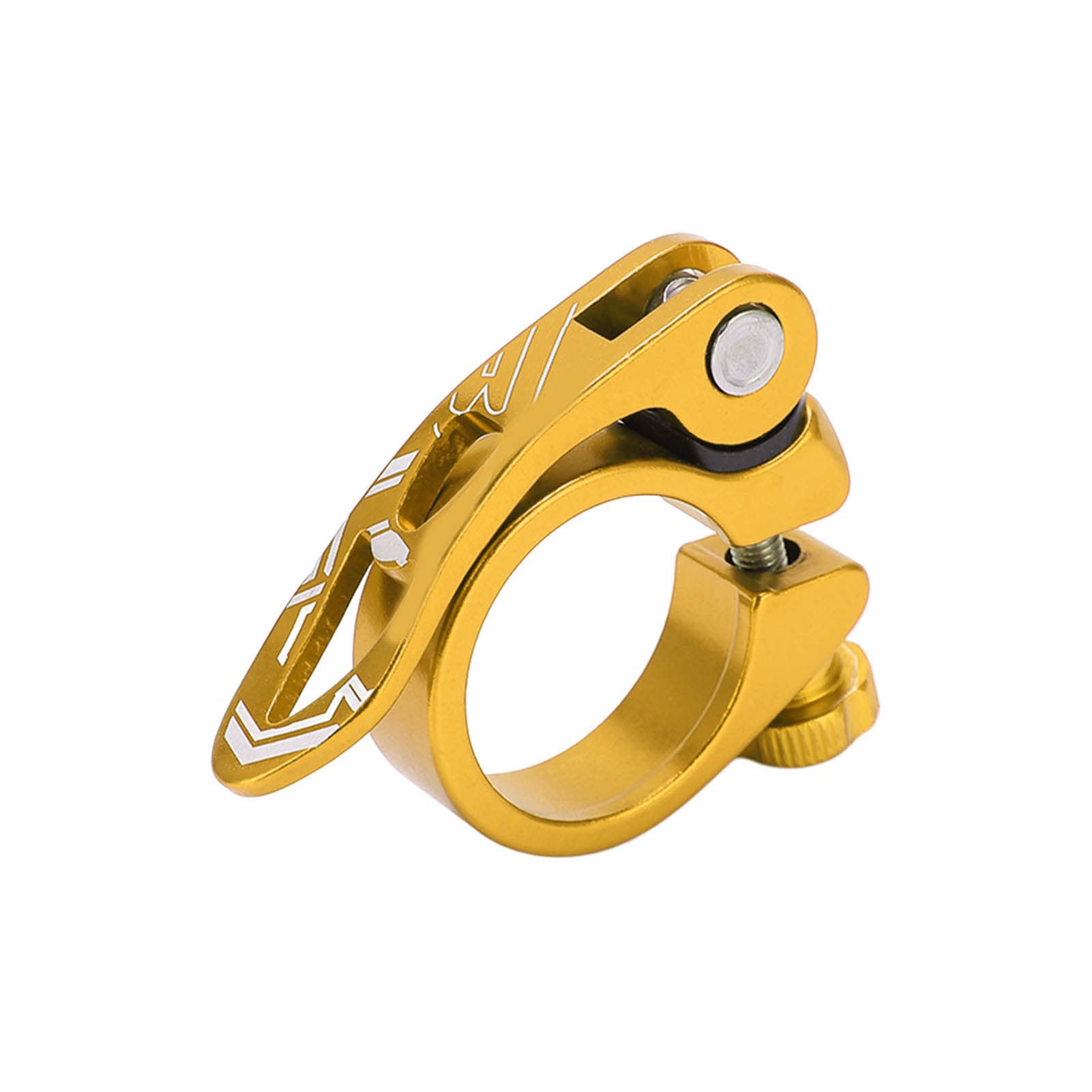 Aluminum Alloy Quick Release Bike Seatpost Clamp for Mountain Road Bikes (Gold)