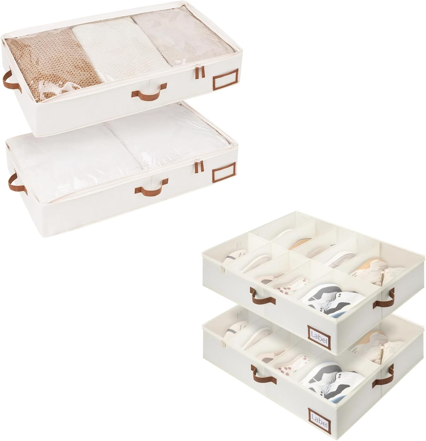 StorageWorks Large Under Bed Storage Containers with Under Bed Shoe Storage for Closet