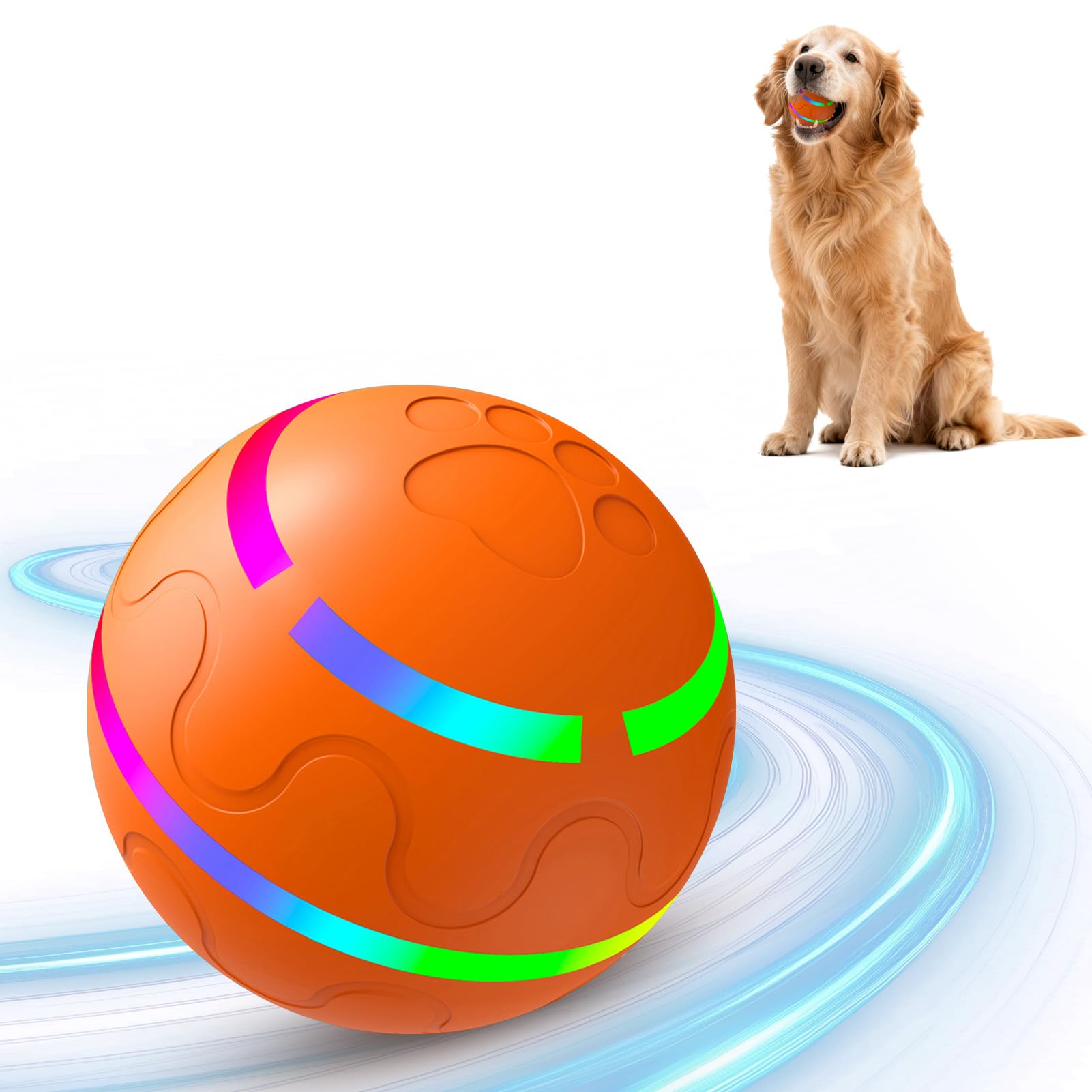 Interactive Dog Ball Smart Interactive Dog Toys Automatic Moving Vibrating Bouncing Pet Ball for Medium and Large Dogs
