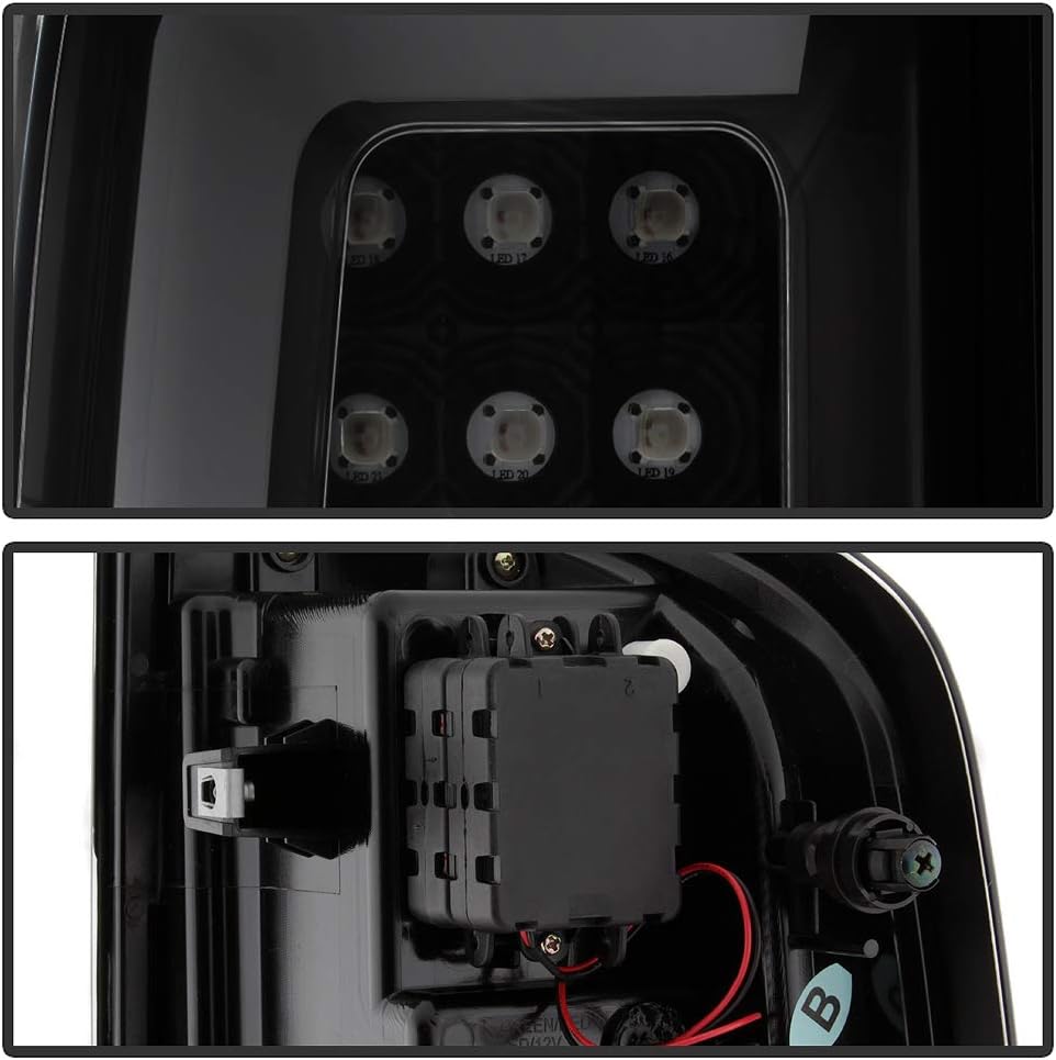 ACANII - For 2015-2022 Chevy Colorado Black Smoked Full LED w/Light Tube Tail Lights Brake Lamps Pair Set Left+Right