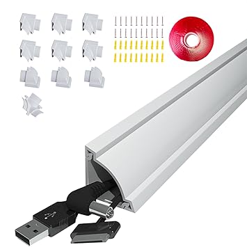 Cord Cover Raceway Kit,157in Corner Cord Concealer,Paintable Cable Hider on Wall,Corner Cable Management Kit,Cord Hider Wire Concealer,Wire Cover in Home Office,10XL15.7in,White