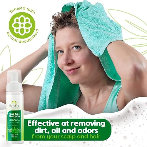 Nurture Valley - Rinse Free Shampoo (3 Bottles) | Waterless Dry Foam For Scalp & Hair - Cleanses & Refreshes - Non Allergenic Non Sensitizing - Ideal For Elderly, Camping (Peppermint Rosemary) #TOP2