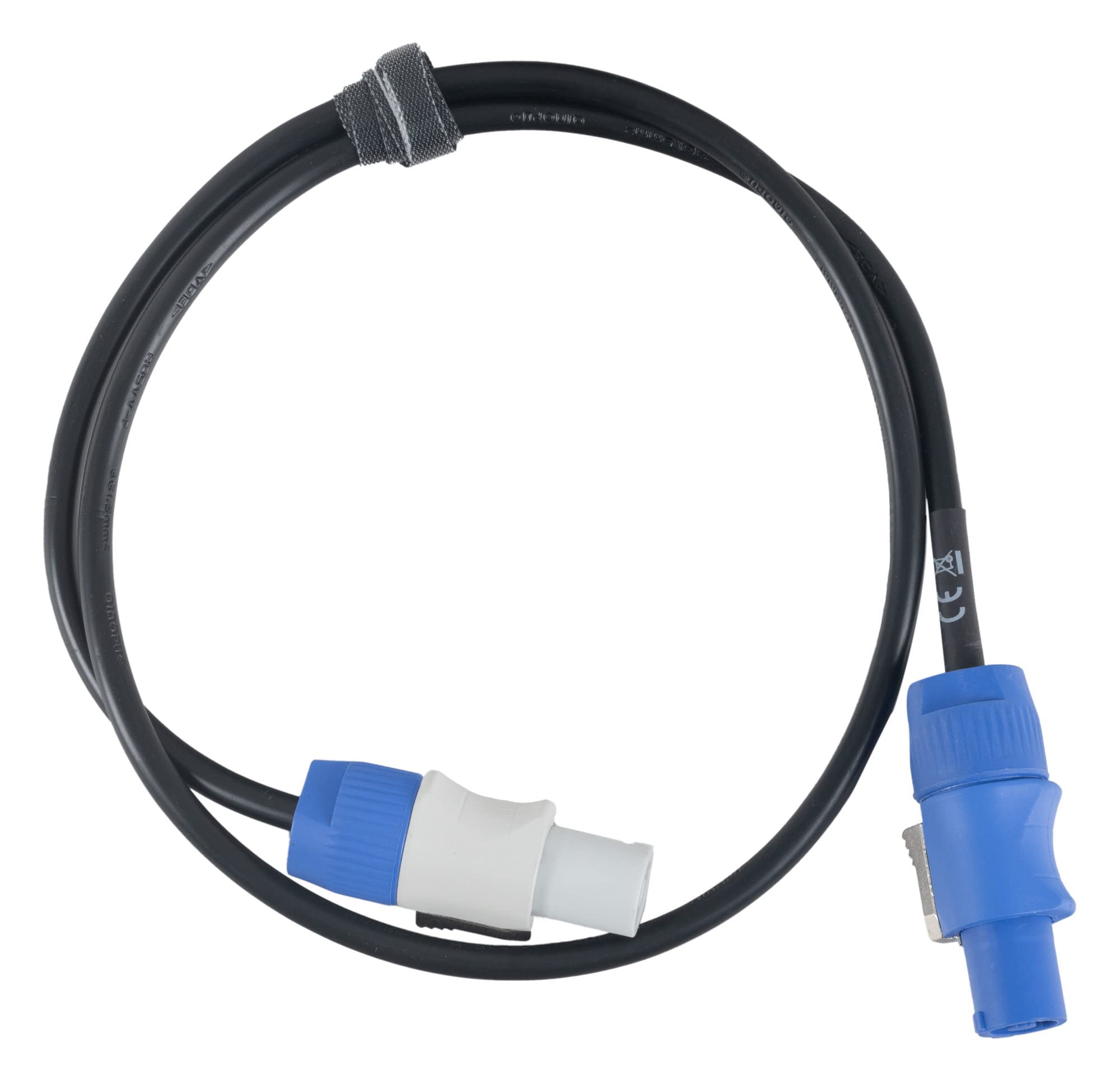Pronomic Power Twist 1 Stromkabel - 5 Kabel zur Stromversorgung von Aktiv-Lautsprechern und Scheinwerfern - PowerCon-kompatible Stecker - Kabel (H05VV-F) mit 3x 1,5 mm² - Länge: 1 m - Schwarz