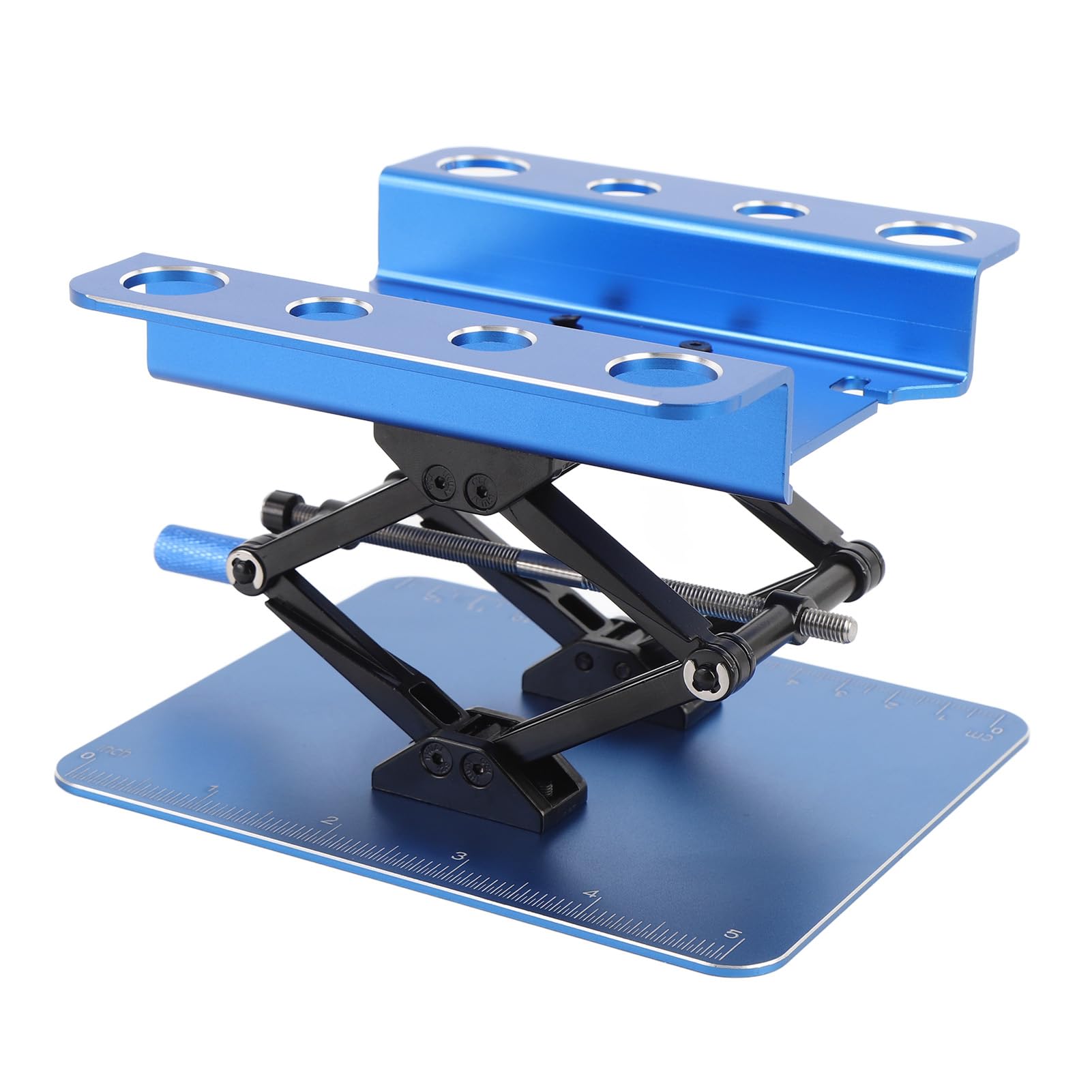 Stojak roboczy do samochodów RC Obrotowa stacja robocza z regulacją wysokości Stabilne podparcie Platforma podnosząca dla modeli samochodów RC w skali 1:8 i 1:10 Symulacja (Niebieski)