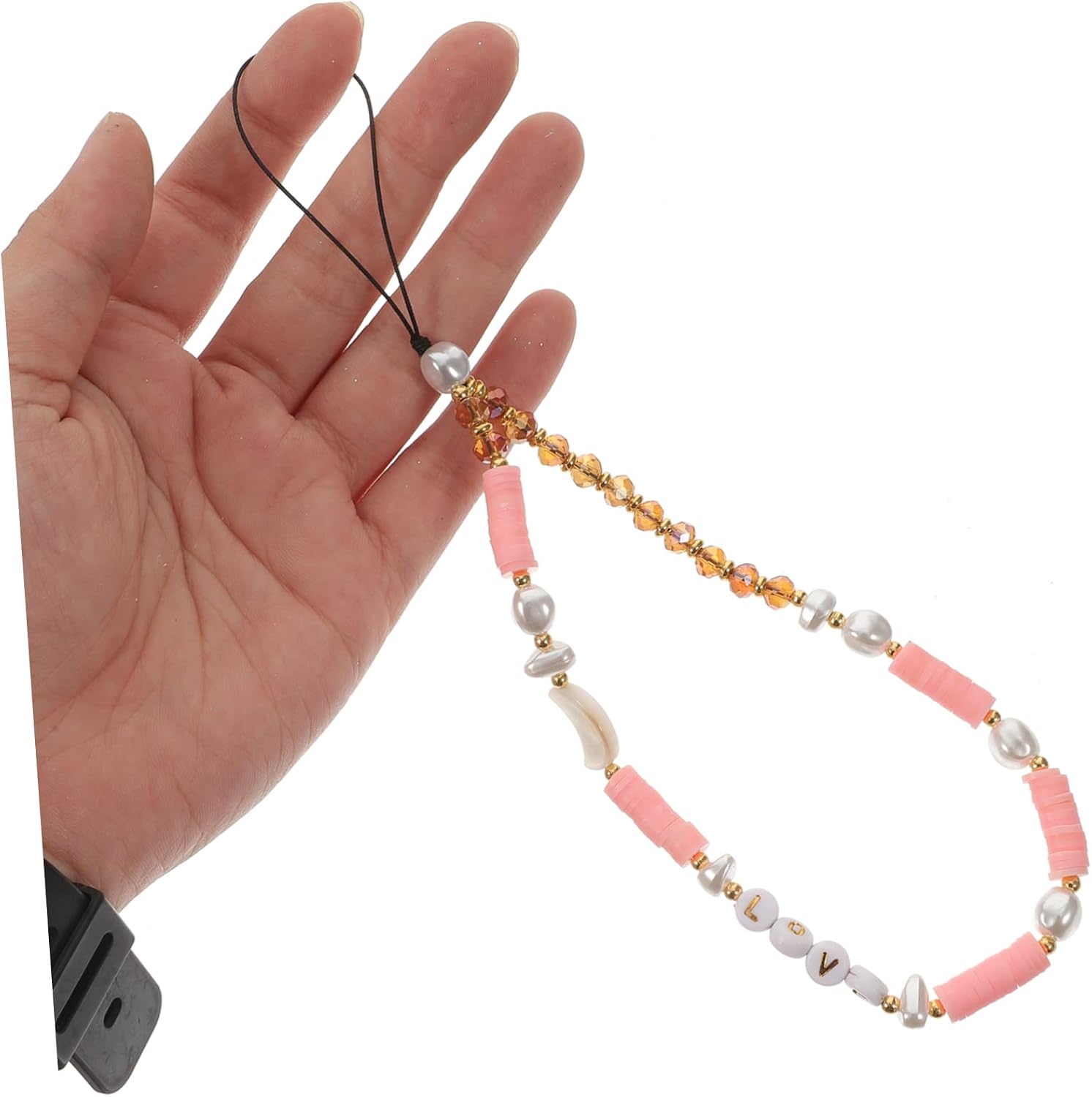 2pcs Case Phone Strap Beaded Kawaii Acrylic Charm Cell Mobile Star Moon for -lost Wrist