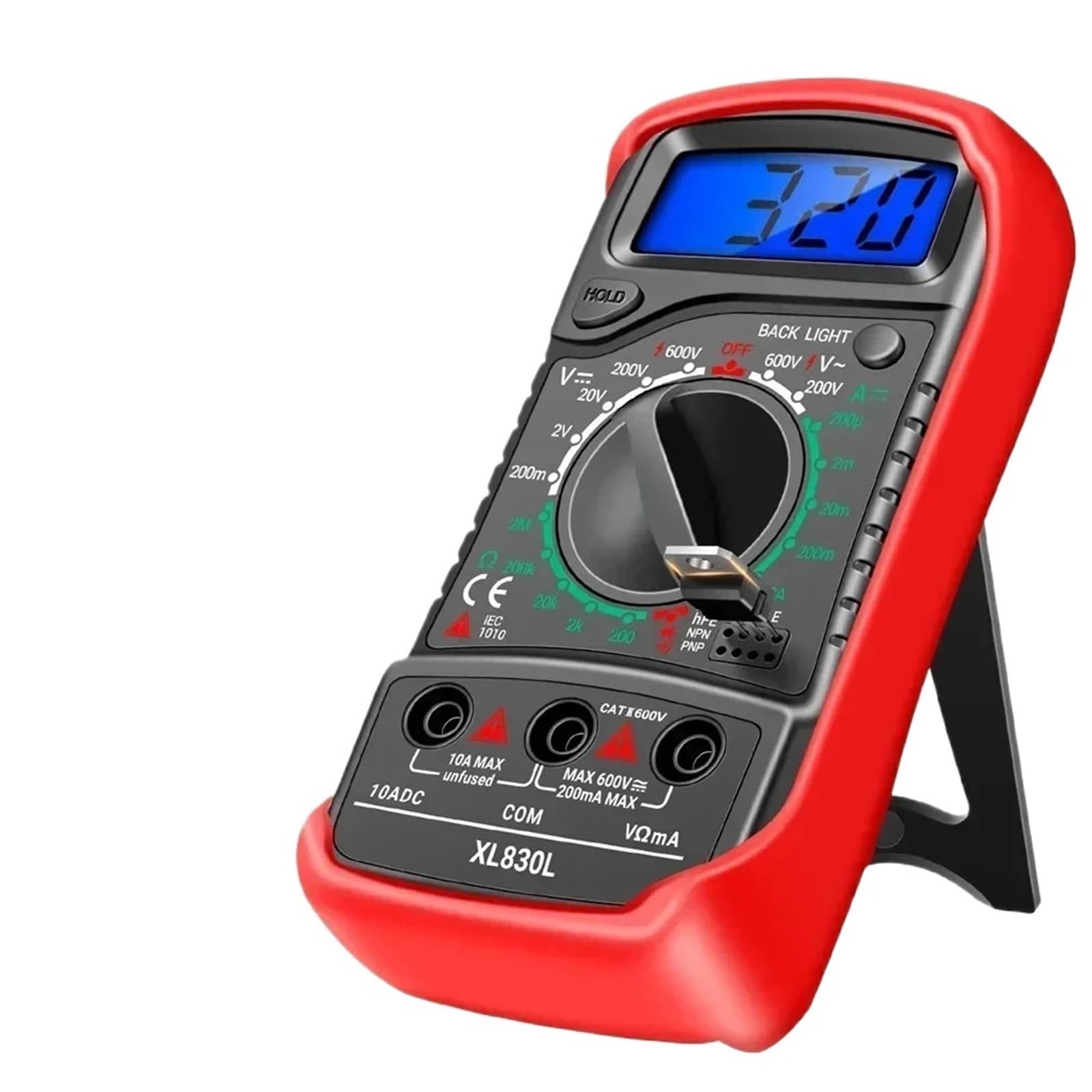 1 szt. XL830L Podświetlany przenośny multimetr cyfrowy AC/DC Amperomierz Woltomierz Ohm Tester napięcia Multimetr (XL830L Pomarańczowy Sheath)