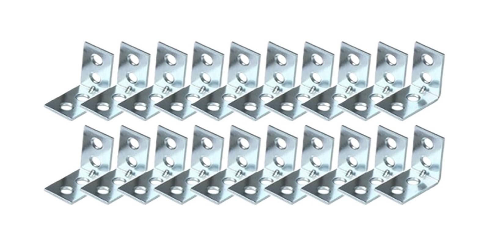 Opeximatun 20Pcs-25Mm Angle Brackets, Iron L Brackets 90 Degree Furniture Brace Silver(20Pcs-25Mm)