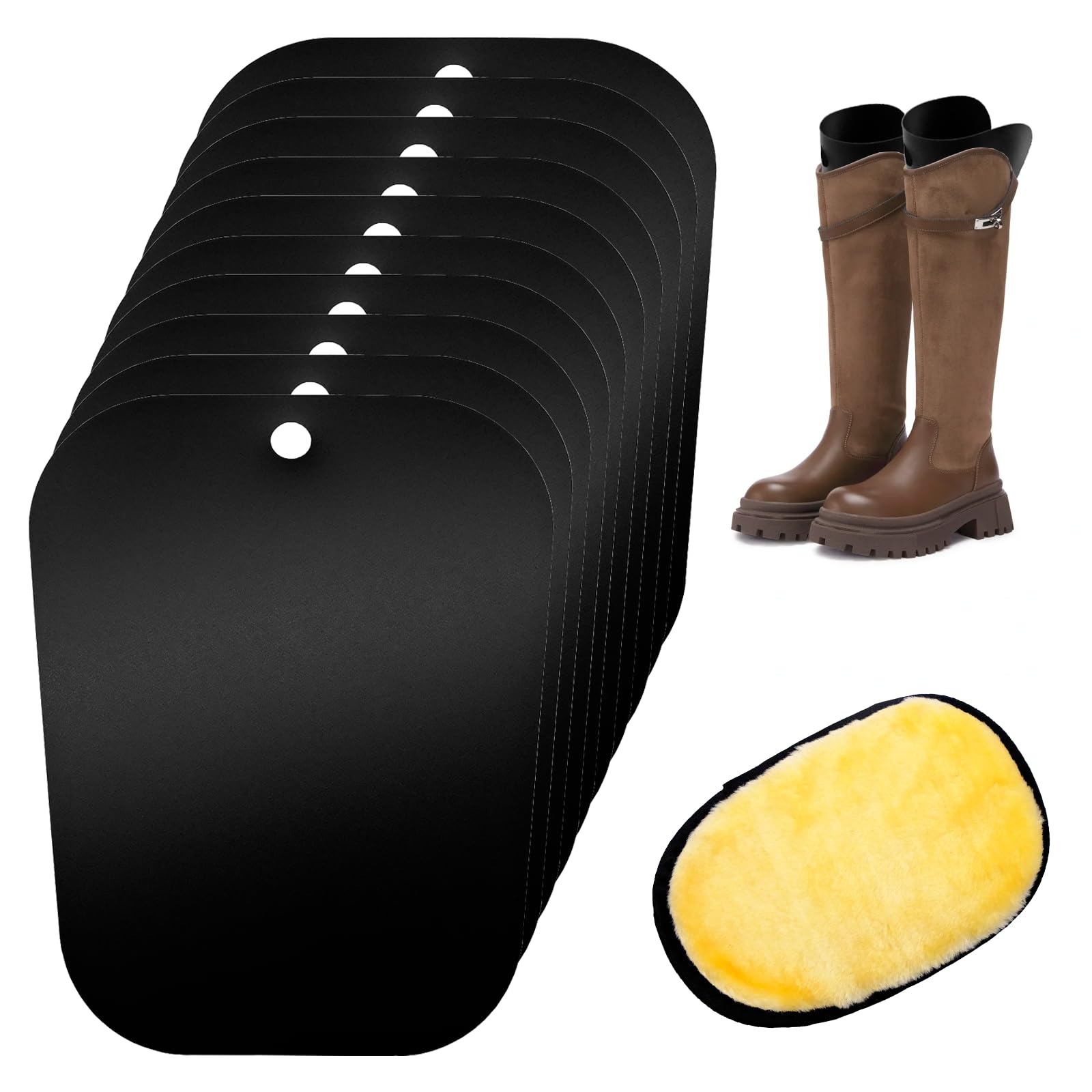 10 tensores de botas de plástico para mujer, insertos de forma de botas altas, insertos negros en forma de botas, soporte para botas para hombre y mujer
