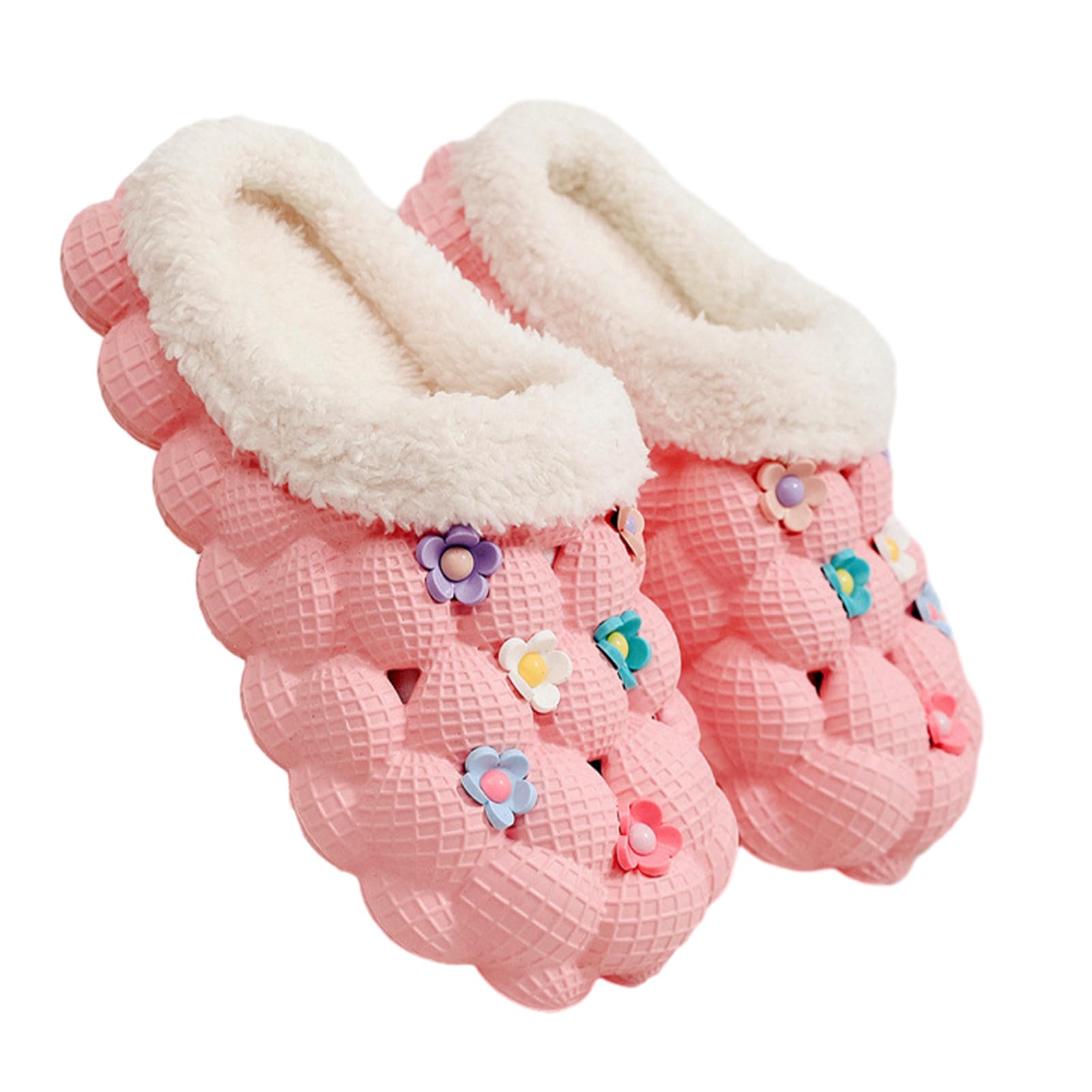 OhickiMens Bubble Slides | Plush Lining Massage Bubble Slippers,Holiday Gifts Slippers Soft Comfortable for Boys, Girls