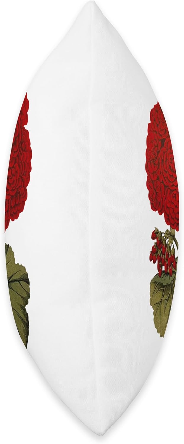 Red Geranium Flower Vintage Flower Throw Pillow