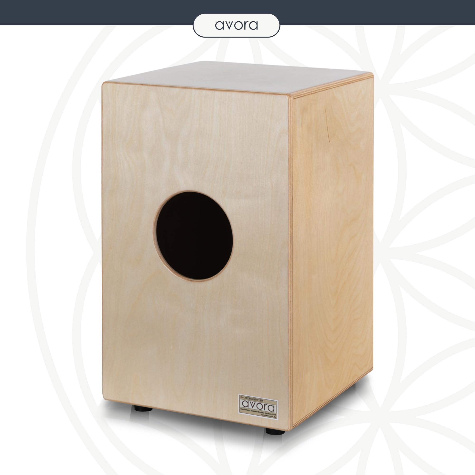 Avora Cajon Basswood - Cassa a Percussione con Corde di Chitarra Accordabili - Cajon & Suono Caldo - Effetto Snare - Include Cuscino in Neoprene per Lunghe Sessioni - Strumento in Tiglio - Naturale