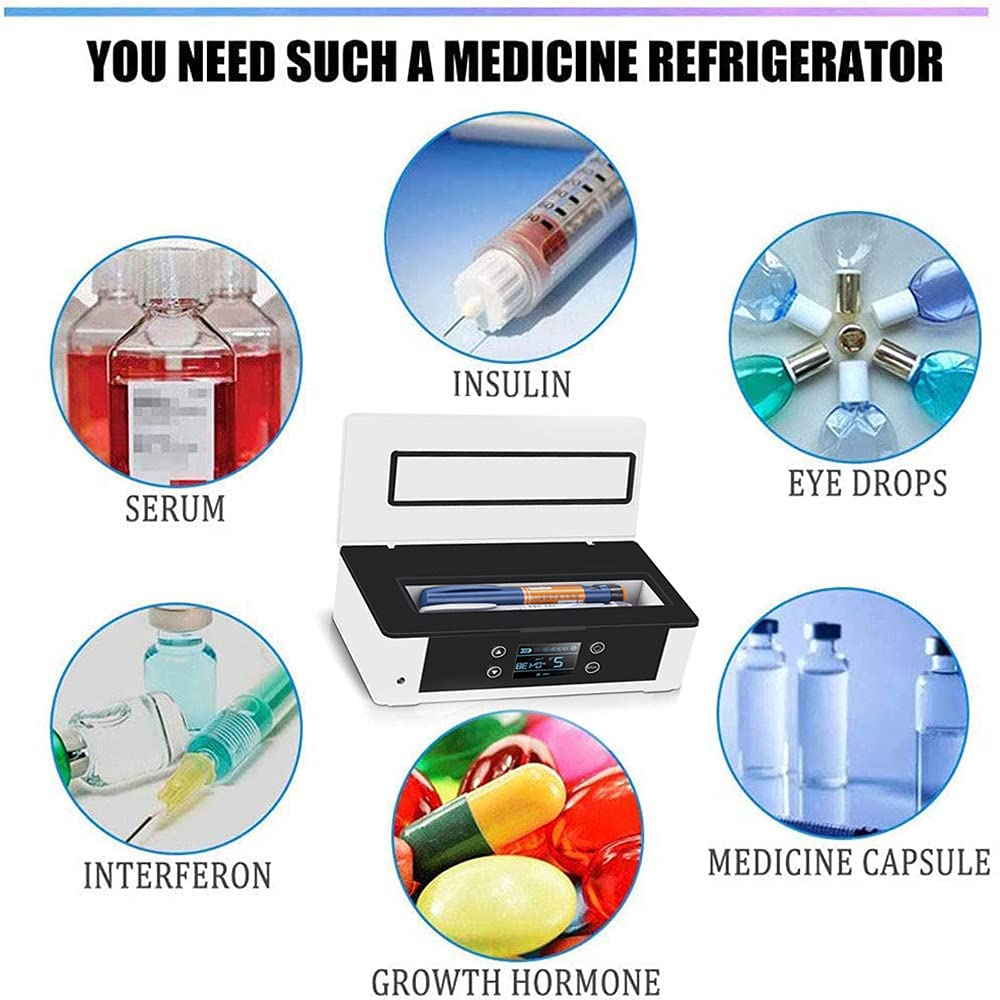 Mini Nevera portátil insulina refrigerada/Caja de refrigerador de la insulina/Drogas Reefer/Nevera pequeña,USB médico de Viaje Caso del refrigeración de medicamentos