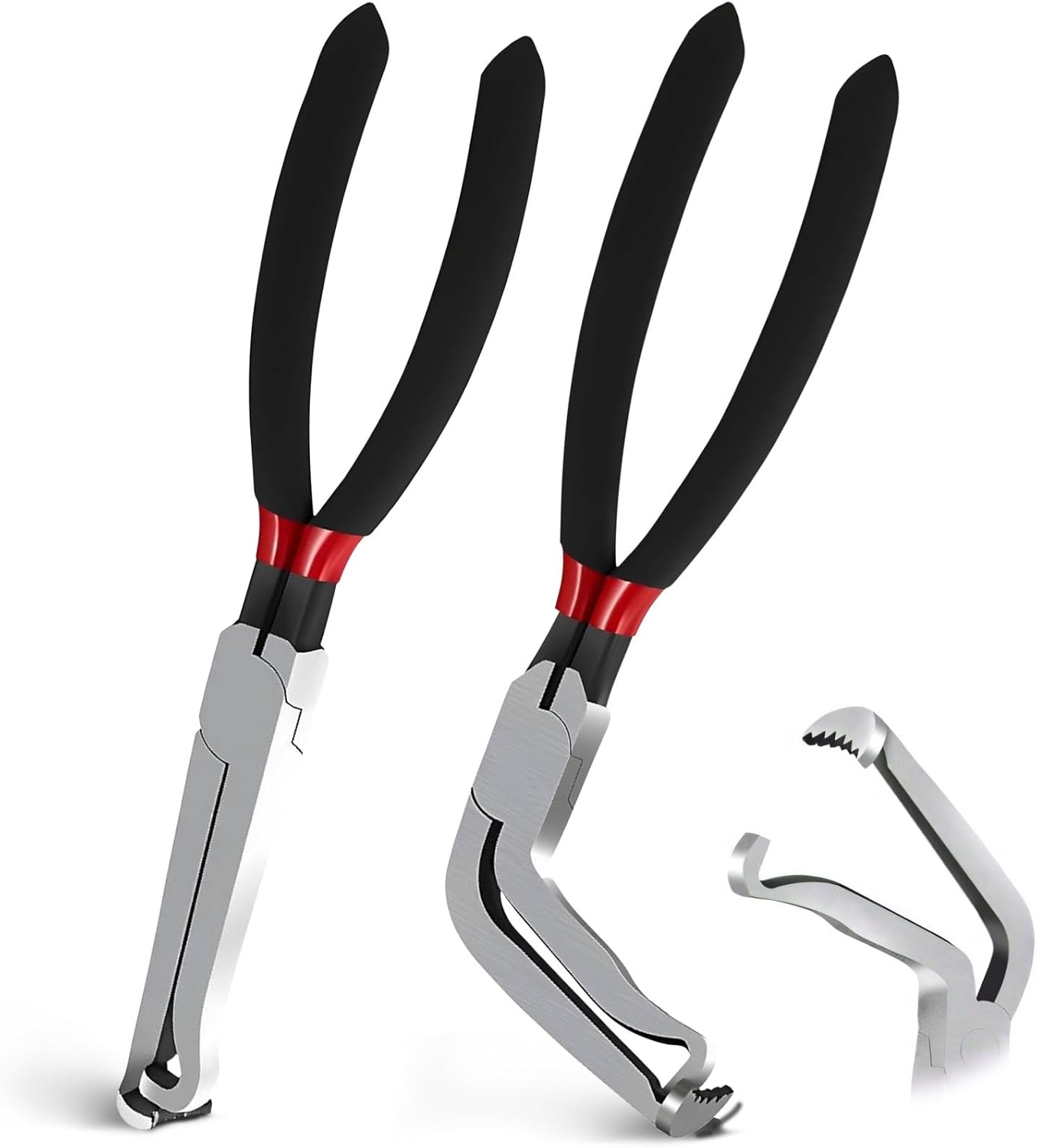 60-Degree Angled Electrical Disconnect Pliers for Automotive Connectors, Sensors & Wire Plugs - Locking Push Tab Removal Tool with Non-Slip Grip, (3-Piece Set) (3 PCS)
