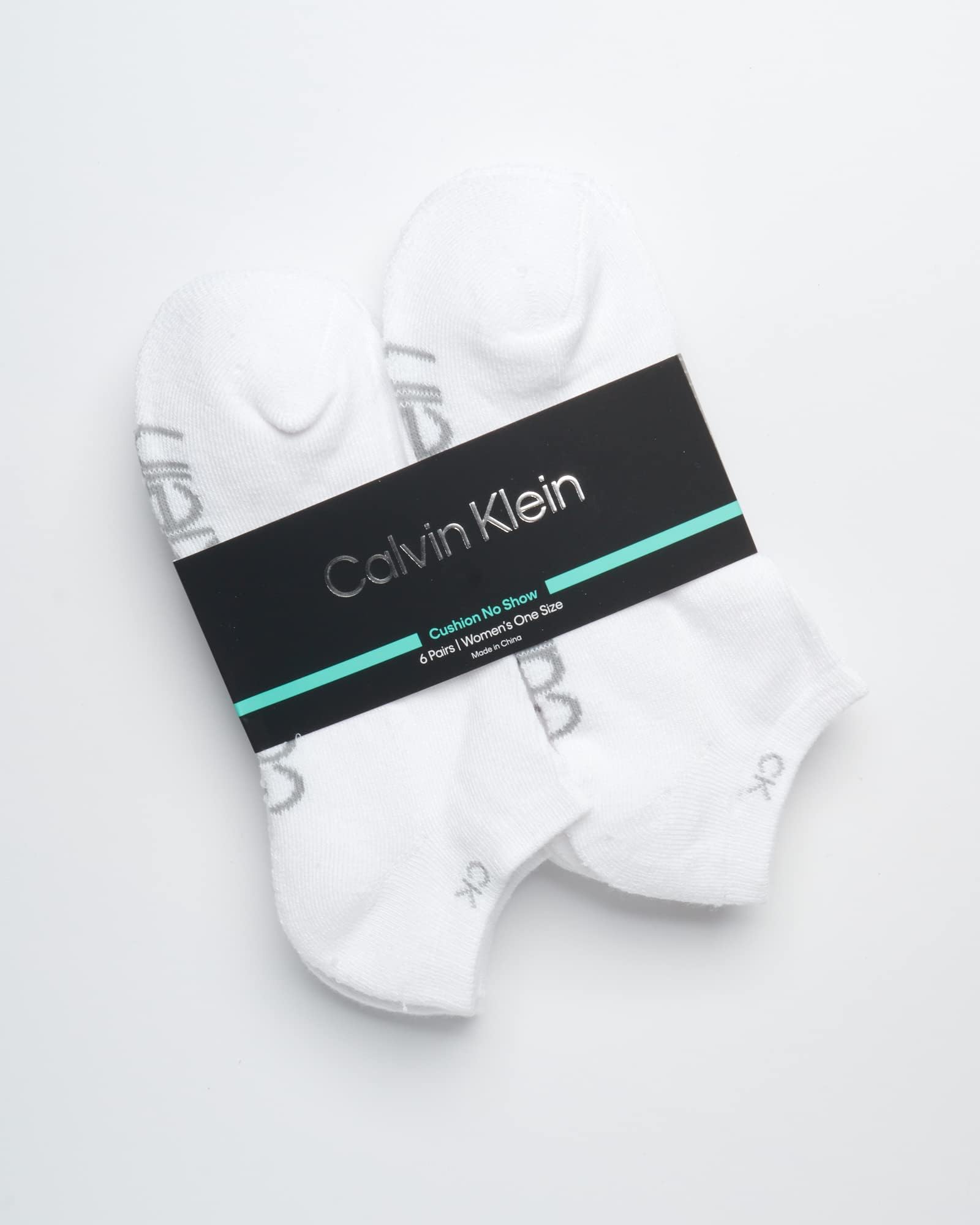 Calvin Klein Calcetines invisibles para mujer, paquete de 6 calcetines atléticos de mezcla de algodón de corte bajo para mujer, ligeros, acolchados y cómodos