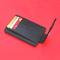 Vista 4 de 1954 Austria 2 Groschen Coin Full-Grain Black Leather Magnetic Money Clip Wallet & Card Holder RFID Blocking - Imperial Eagle