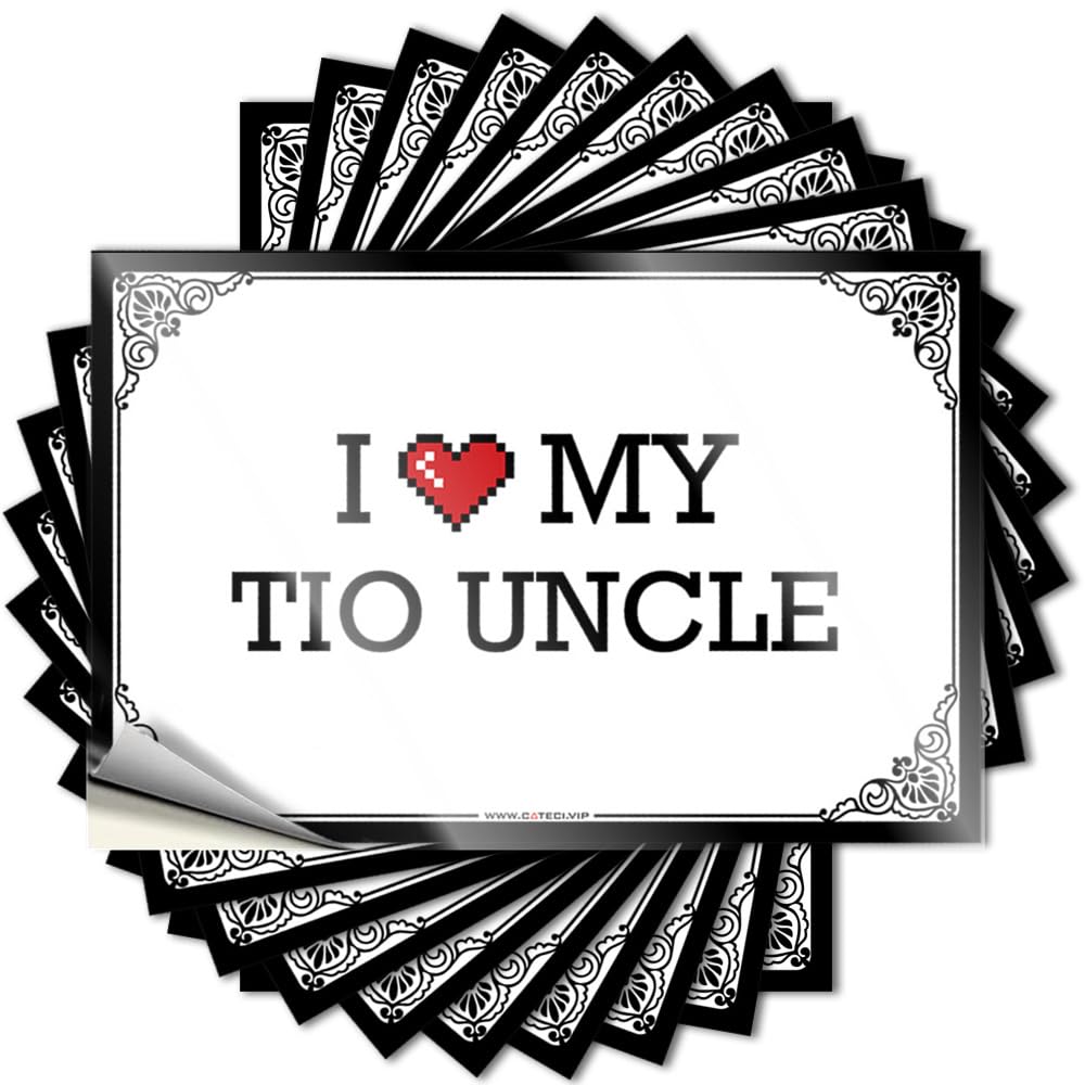 Cool Room Decorations Helmet Sticker | I Love My TIO Uncle Western Bathroom Durable Vinyl Sticker Easy Apply for Girls(6X9CM)