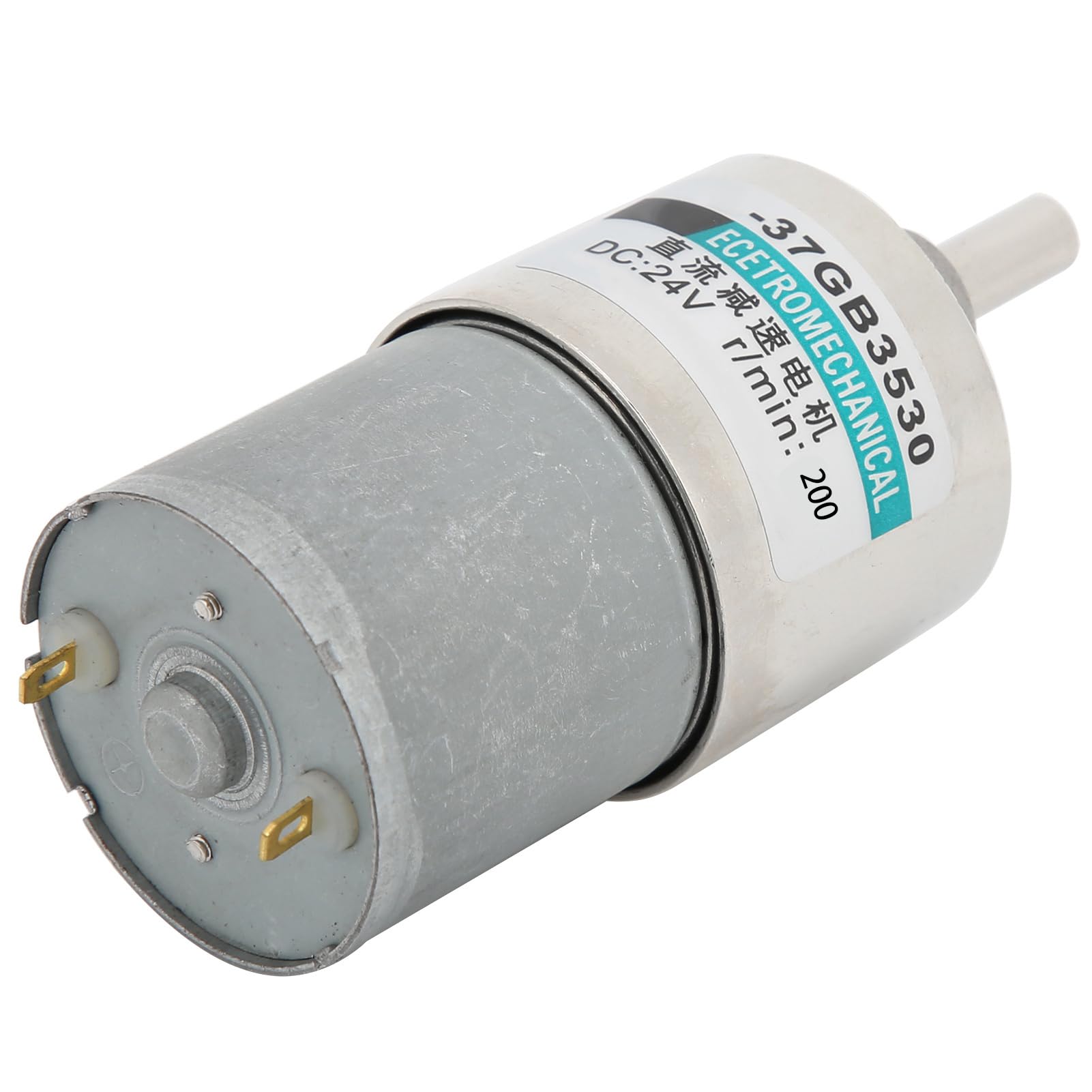 Cocoarm Gleichstrom-Getriebemotor, 24 V, Permanentmagnet-Motor mit Niedriger Drehzahl, 200 U/min, mit Kupferspule, Metallgetriebe, Geschwindigkeitsregelung für Roboter, Intelligente Türschlösser,