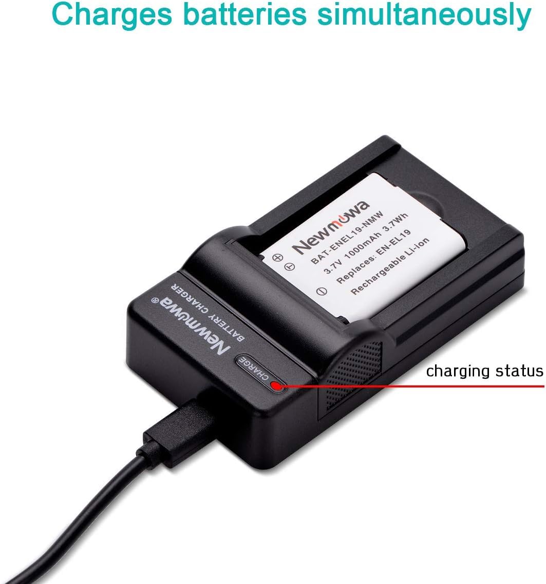 2 X Batterie Per Fotocamera Digitale Nikon ENEL19 Coolpix S01 S100 - Foto 6