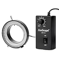 Vista 18 de AmScope anillo iluminador LED-144W-ZK blanco, ajustable, con 144 LED, para microscopio estéreo y cámara