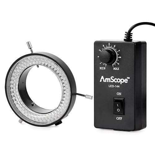 Vista 14 de AmScope LED-144S 144 LED Microscopio Ajustable Anillo Compacto Luz + Adaptador