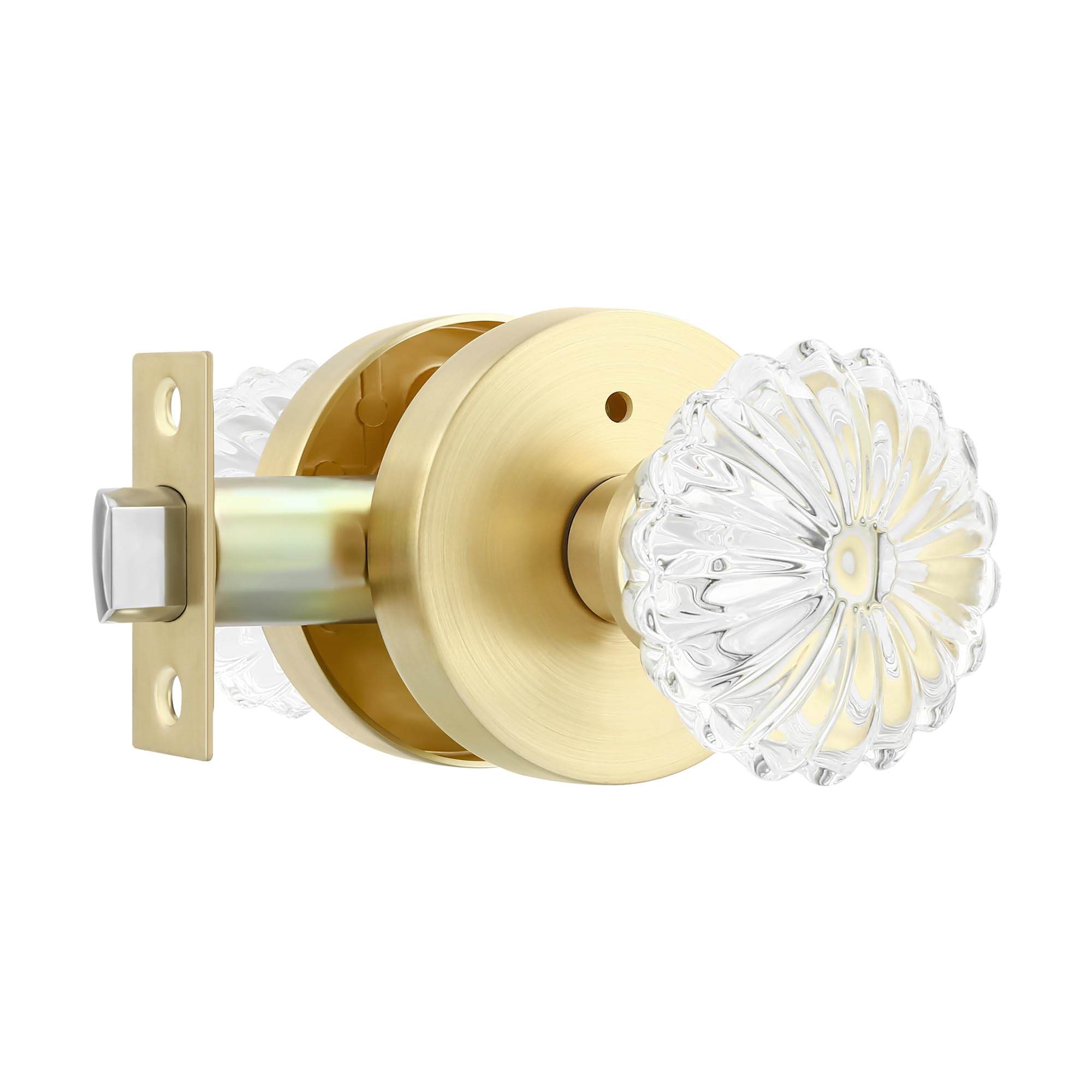 Crystal Glass Door Knobs with Lock - Privacy & Security -1
