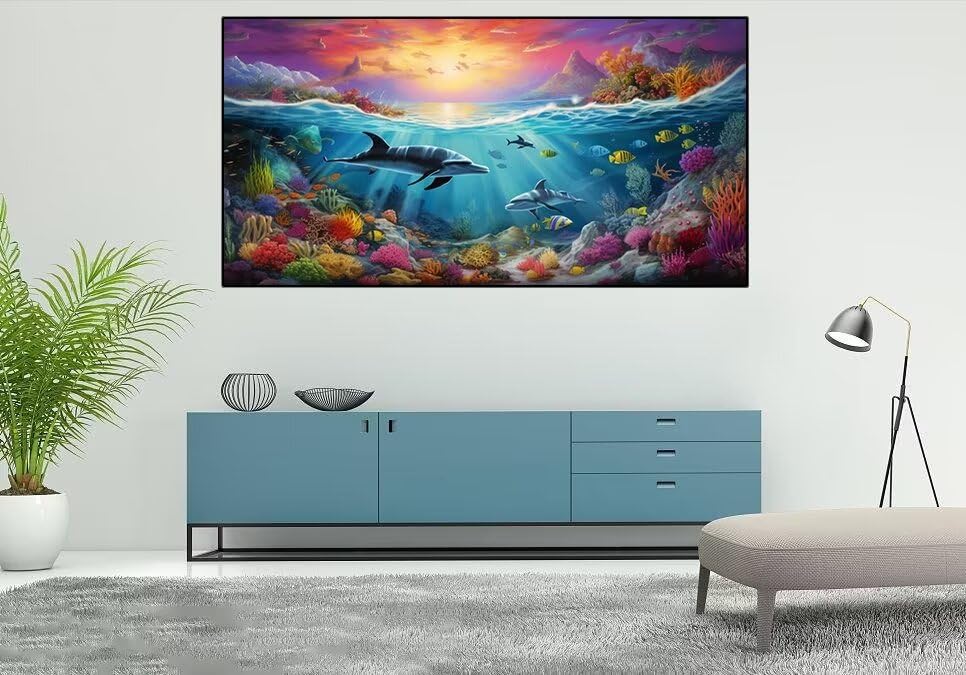 Diamond Painting Kit 90X180Cm Animaux Sous-Marins complet carré pour adultes et enfants