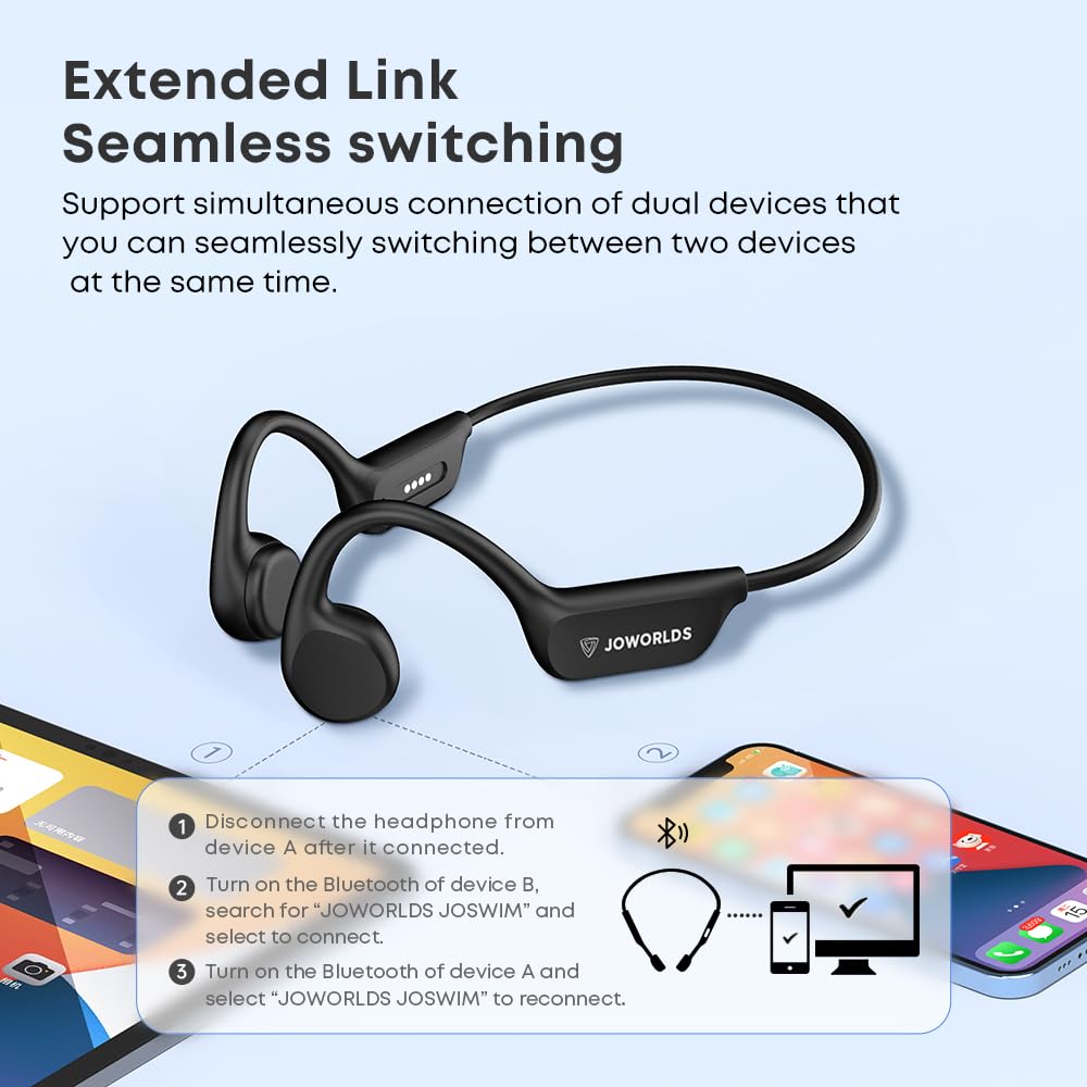 Auriculares de oído abierto inalámbricos Bluetooth, IP68, impermeables, conducción ósea, Bluetooth, auriculares inalámbricos Bluetooth, auriculares deportivos para correr nadar, 10 horas de