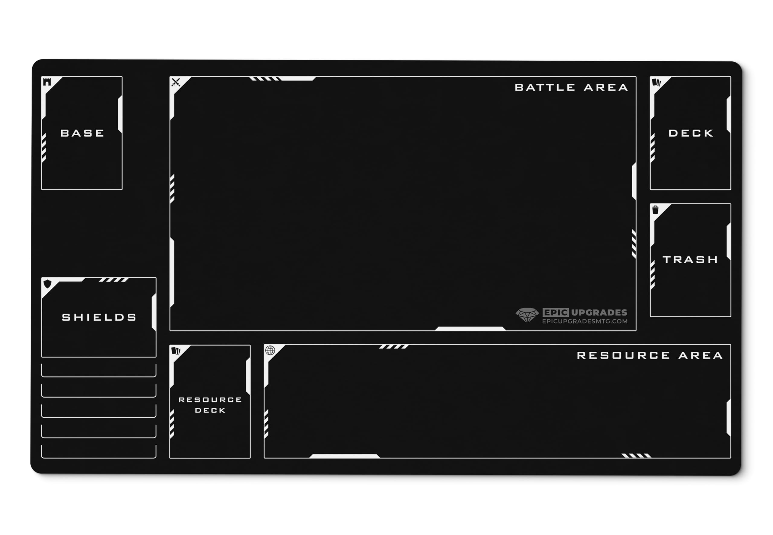 Gundam Card Game Playmat with Zones - 24"x14" Unofficial GCG Mat New Player Compatible TCG Player Gift Accessory - 7 Colors Available (Black), exact product listing photograph