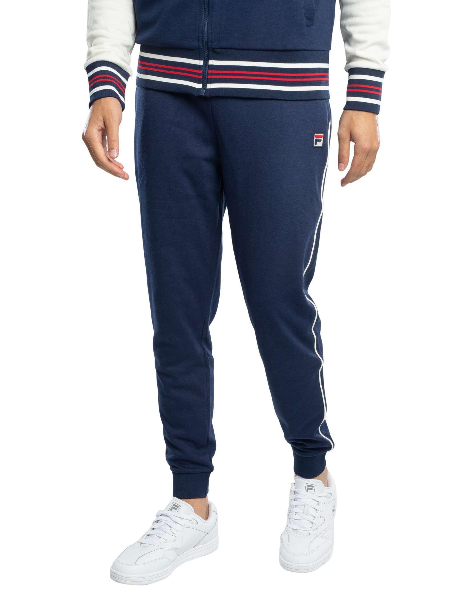Fila Men's Patrick Contrast Piping Track Joggers, Navy/Gardenia, Navy/Gardenia, M